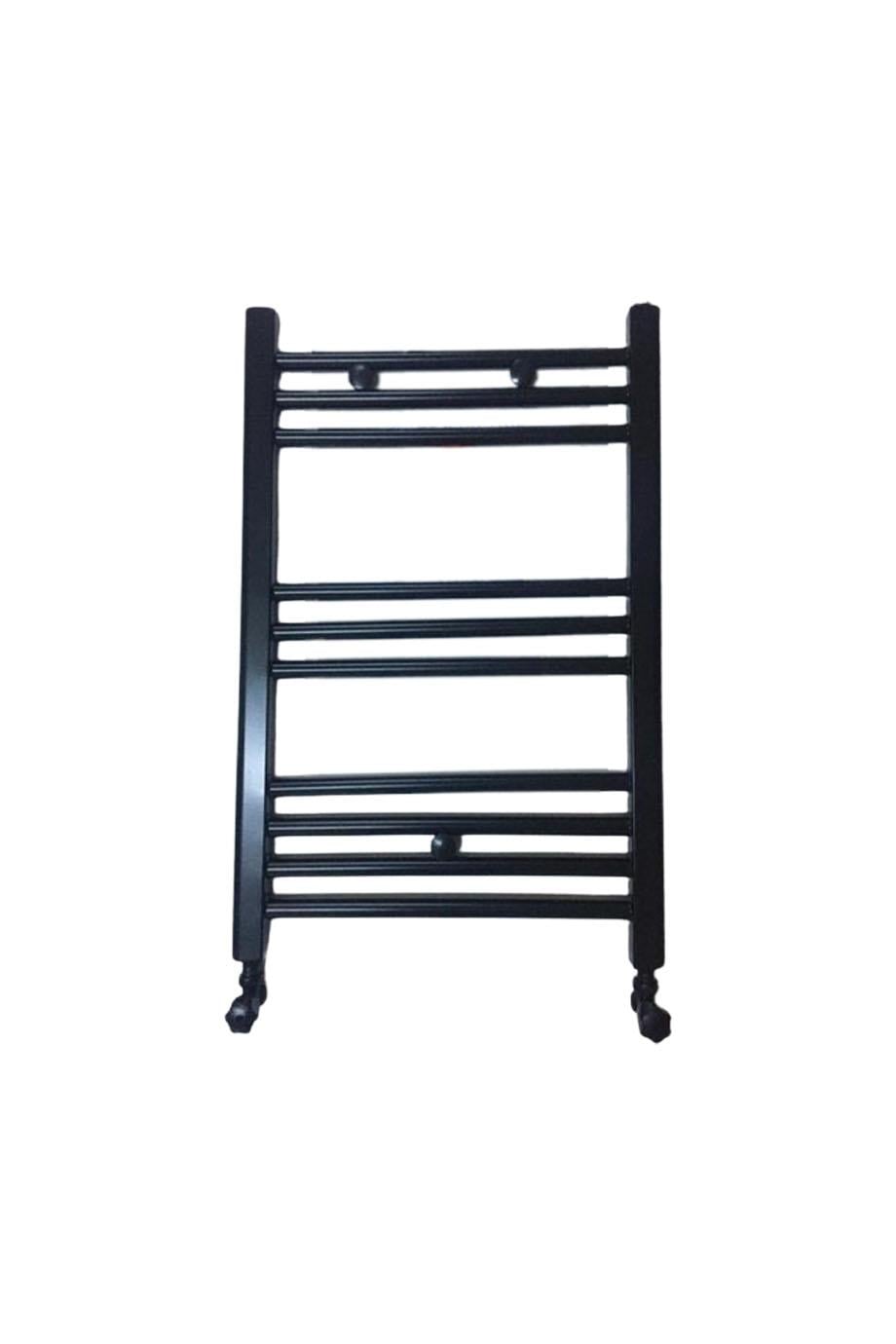 600x700 Black Towel Radiator + 2 Pieces Black Valve