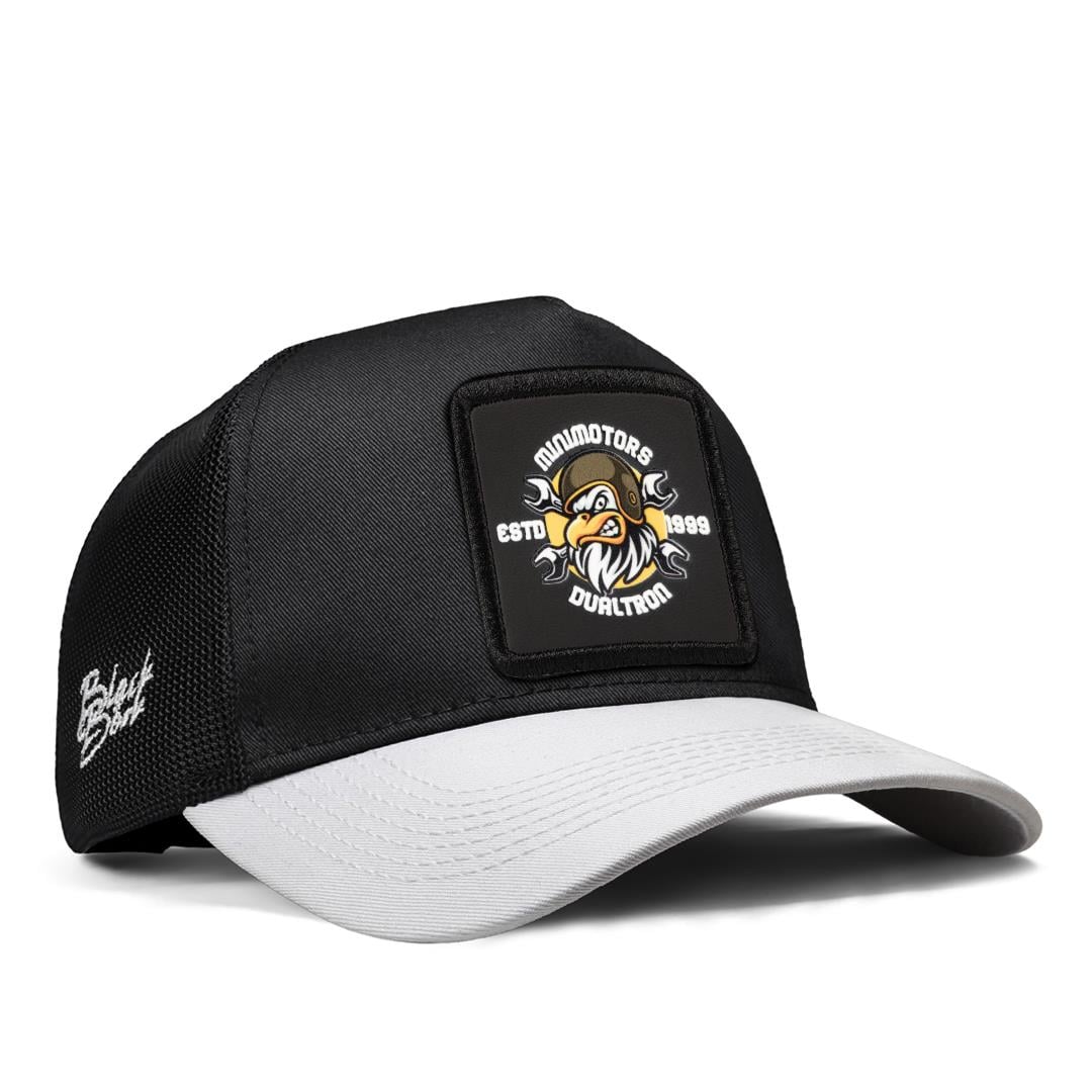 Minimotors Eagle Beyaz Siperli Siyah Trucker Şapka + Bench