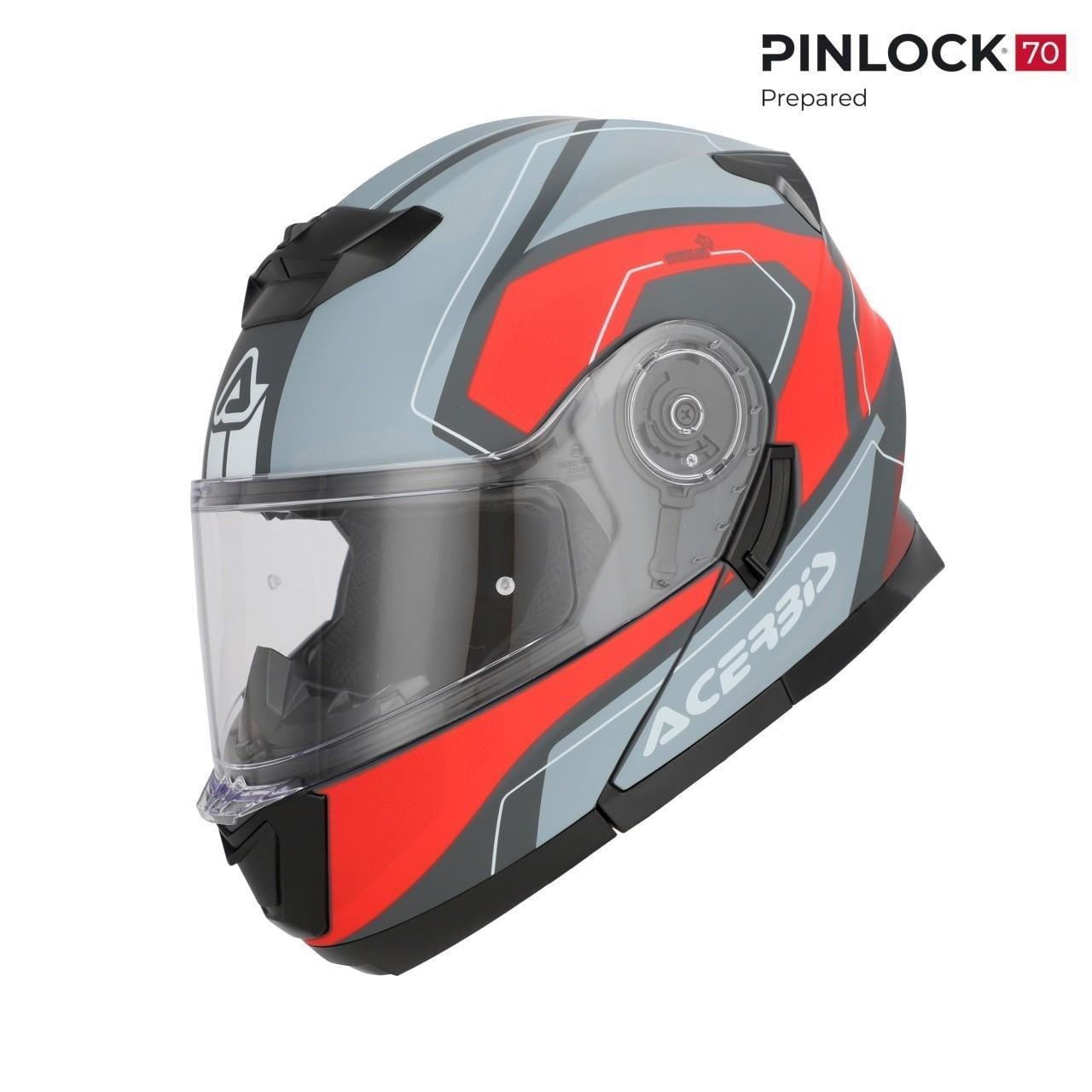 Acerbis Serel 22-06 Çene Açılır Kask Gri Kırmızı