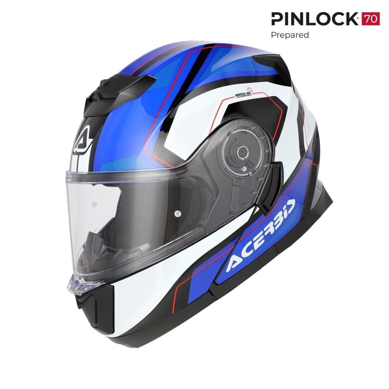 Acerbis Serel 22-06 Çene Açılır Kask Siyah Mavi