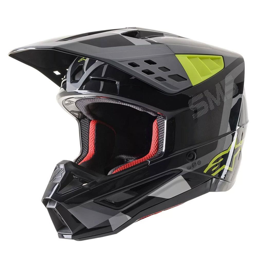 Alpinestars S-M5 Motocross Kask - Siyah Yeşil