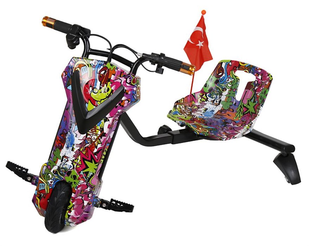 Howerway Drift Scooter Car - Grafiti Desenli Mor Tasarım