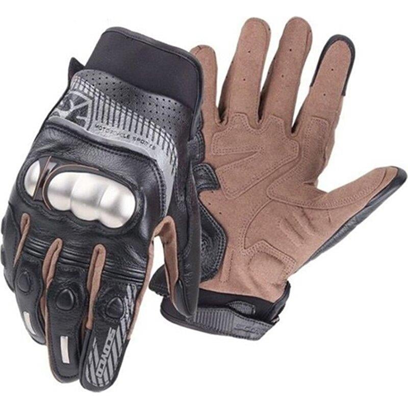 Scoyco MC60 Karbon Fiber Korumalı Deri Motosiklet Eldiveni