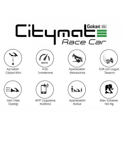 Citymate GoKart Kit Race Car Ninebot Mini Bluetooth Sarı