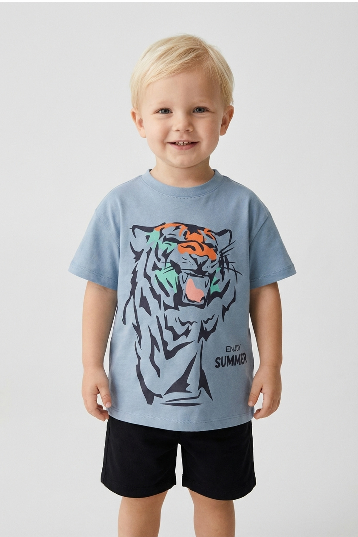 Erkek Çocuk Kaplan Baskılı Tshirt