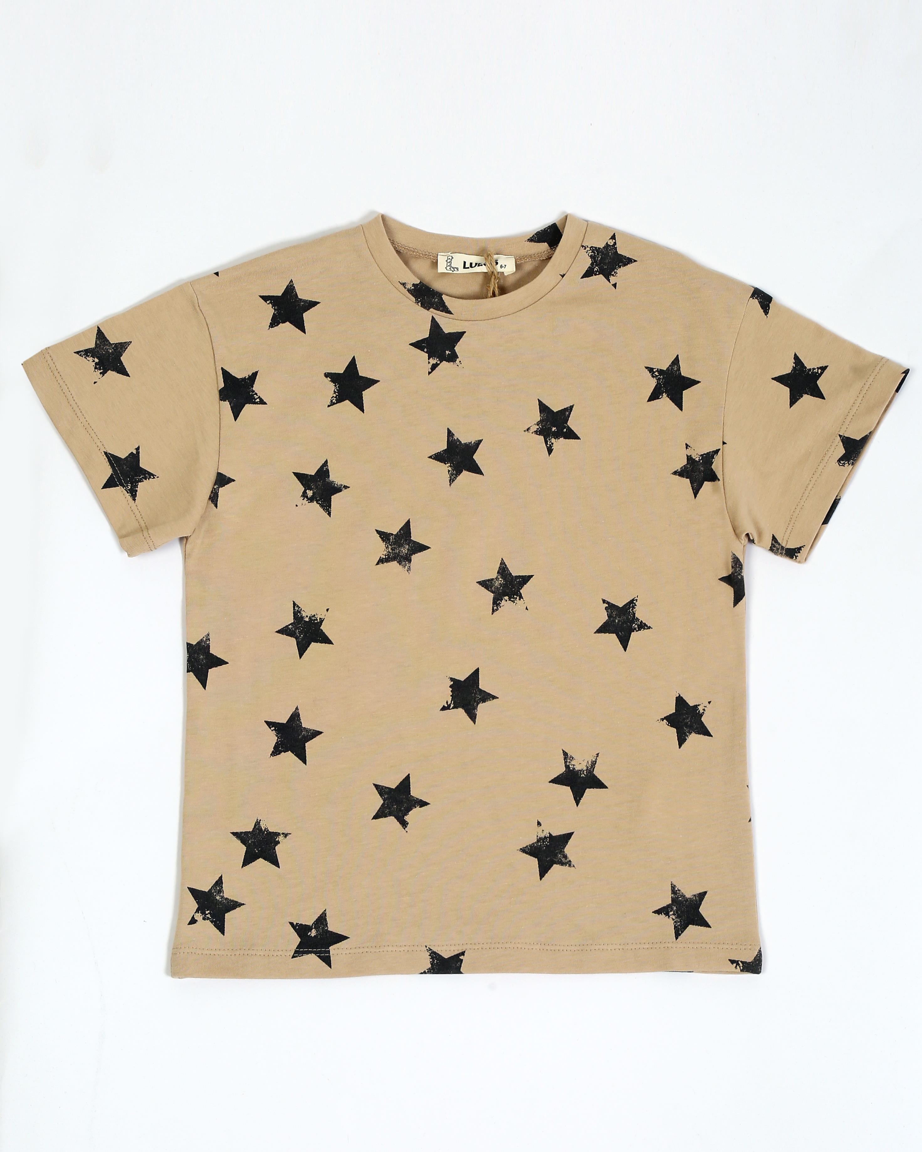 Erkek Çocuk Yıldız Baskılı Oversıze T-Shirt