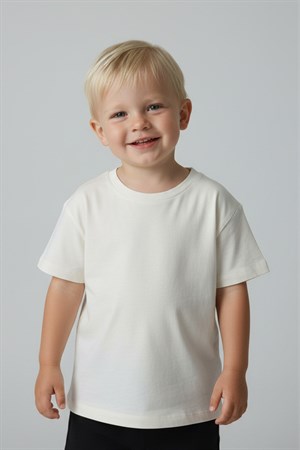 Unisex Çocuk %100 pamuklu bisiklet yaka Basic Tişört  (3 yaş - 7 yaş)