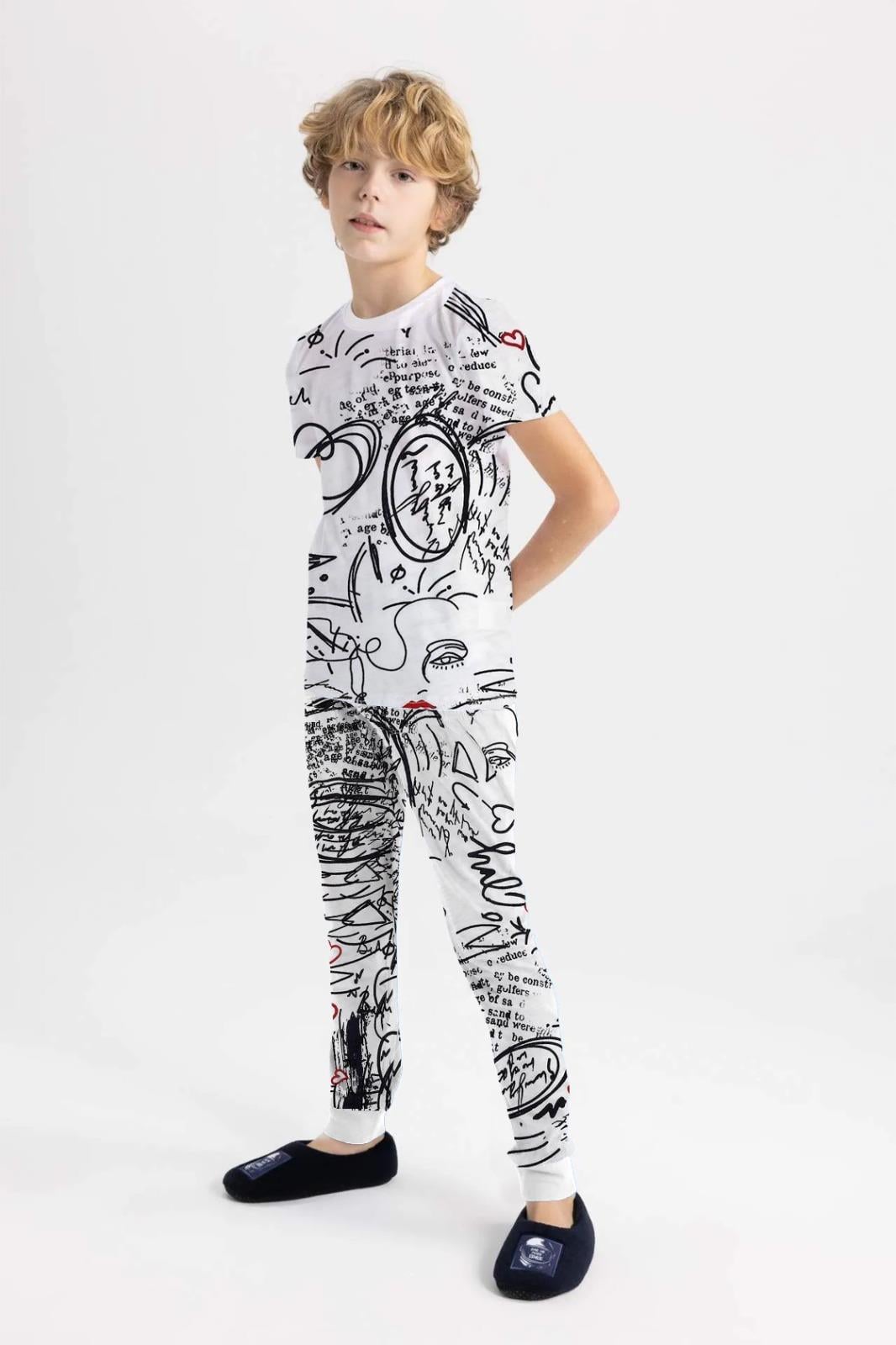 Çocuk Baskılı %100 Pamuk Suprem Pijama Takımı (2 Yaş 7 Yaş)