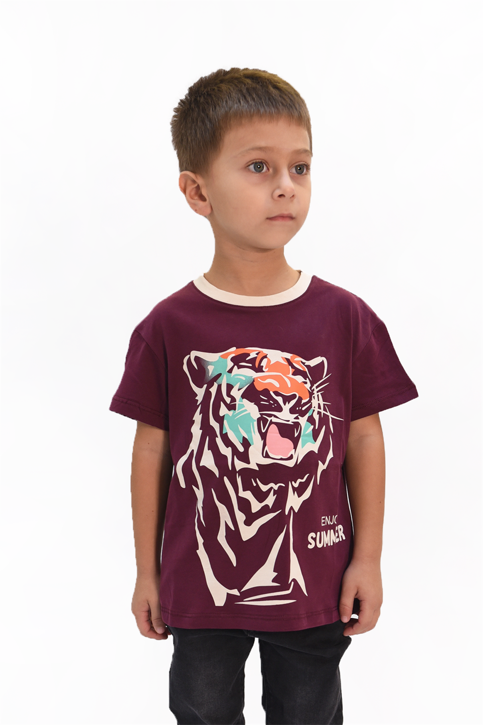 Erkek Çocuk Kaplan Baskılı Tshirt