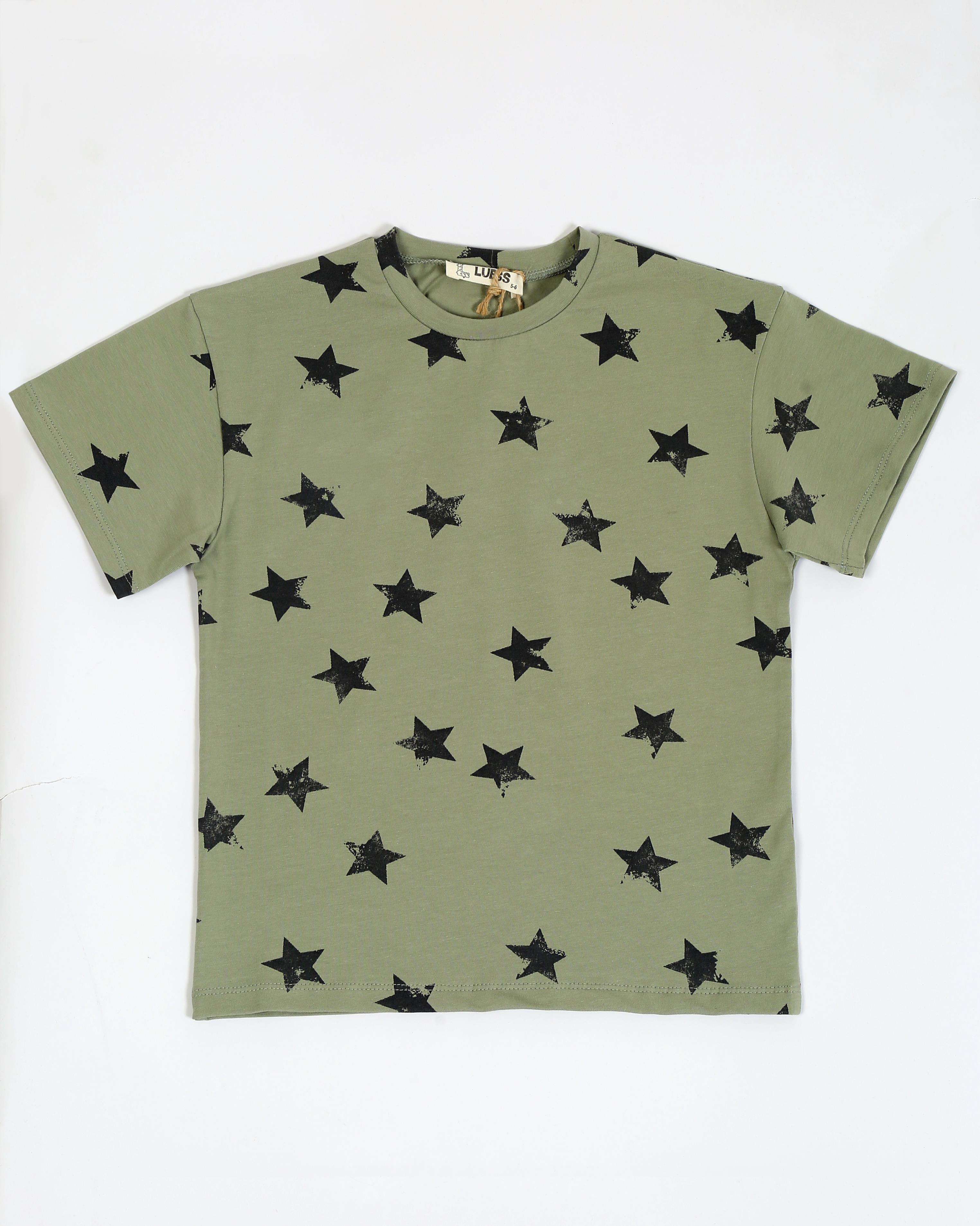 Erkek Çocuk Yıldız Baskılı Oversize T-shirt