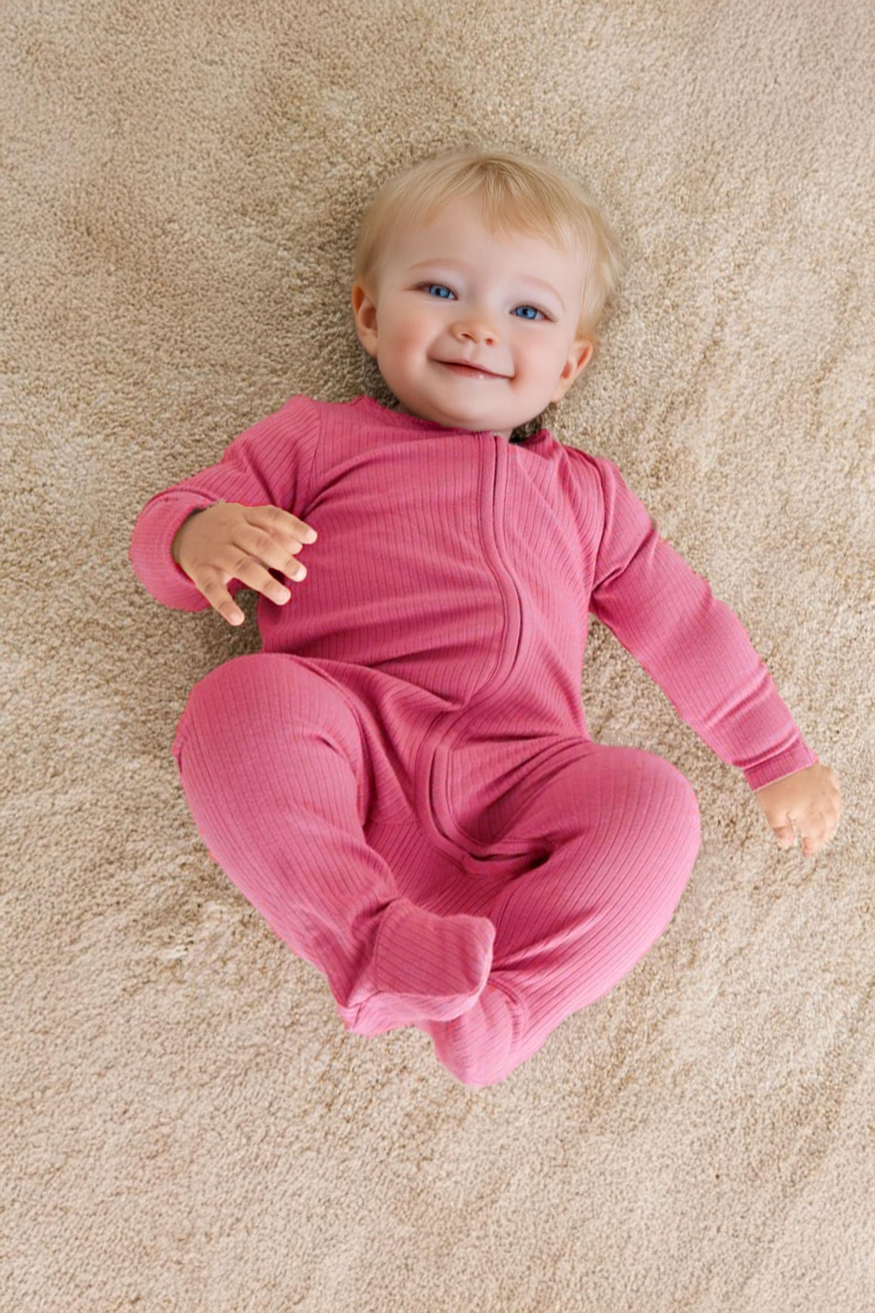 Kız Bebek Rahat Kalıp Mevsimlik %100 Pamuk  Tulum - Pembe (0-3 Ay 6-9 Ay)