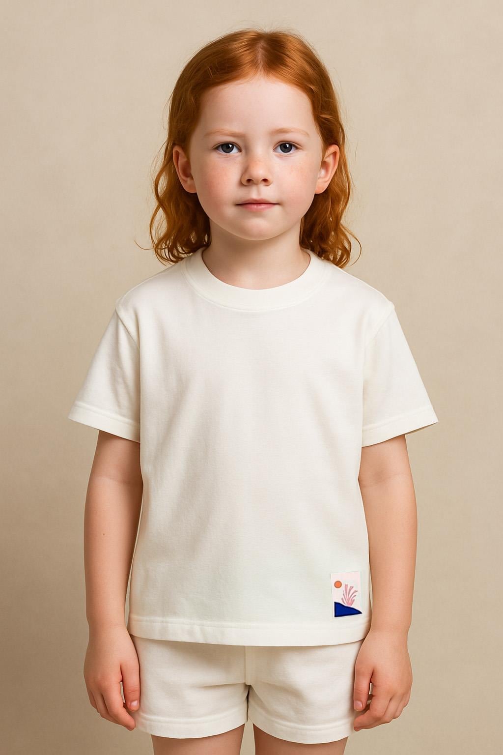 Unisex Çocuk %100 Pamuklu Basic Tişört - Beyaz  (3-4 Yaş 8-9 Yaş)