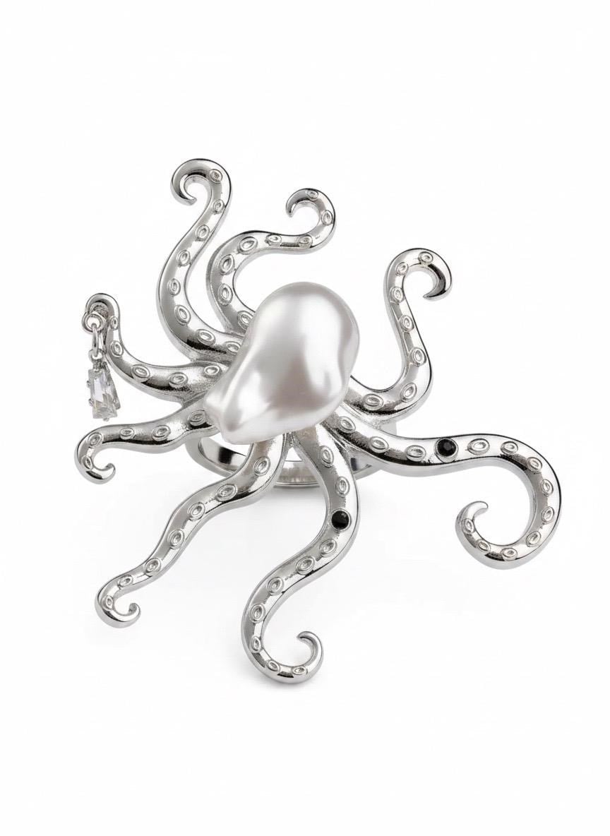 Ahtapot Broş - Silver
