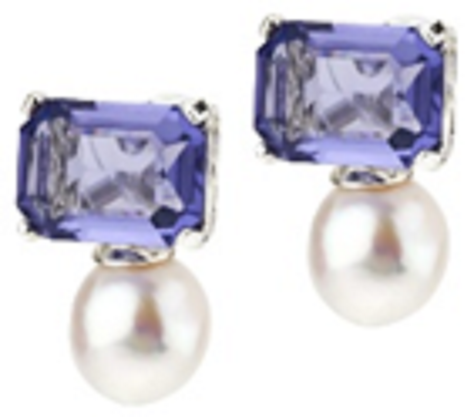 Baget Taşlı Swarovski Küpe - Lila
