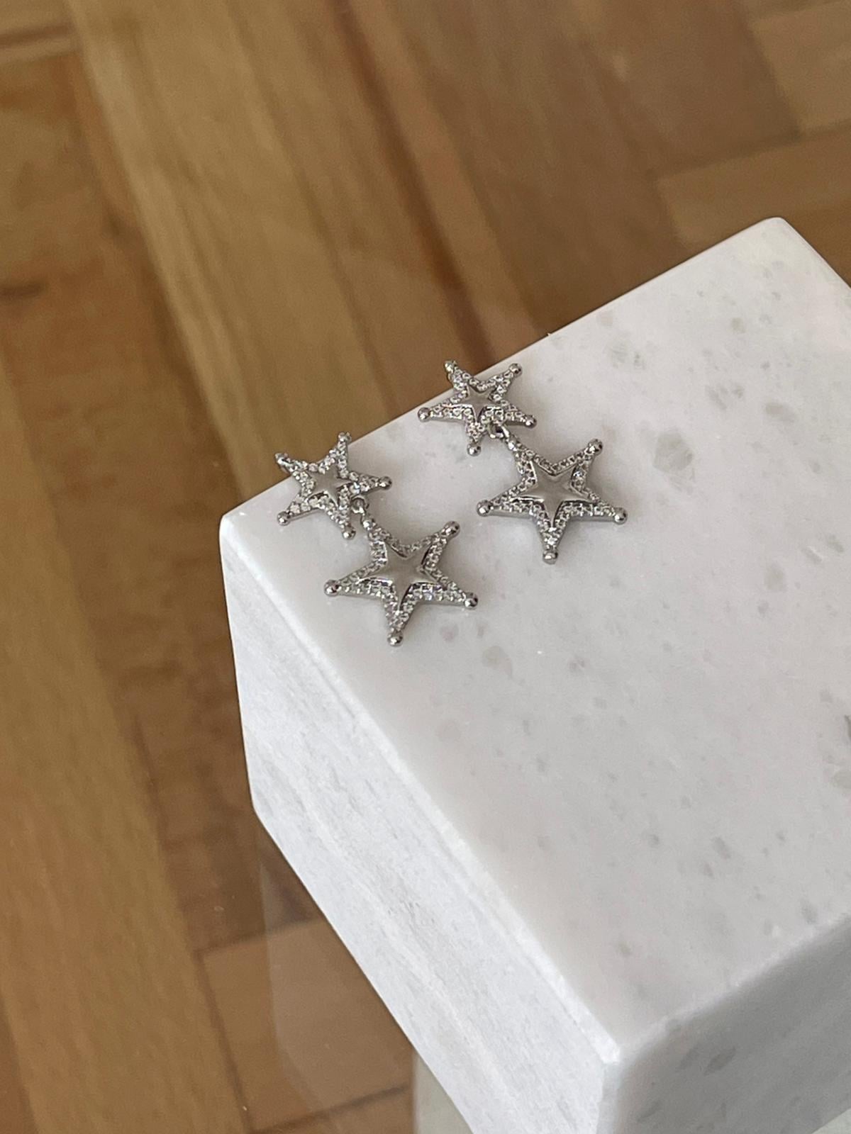 İKİLİ YILDIZ KÜPE