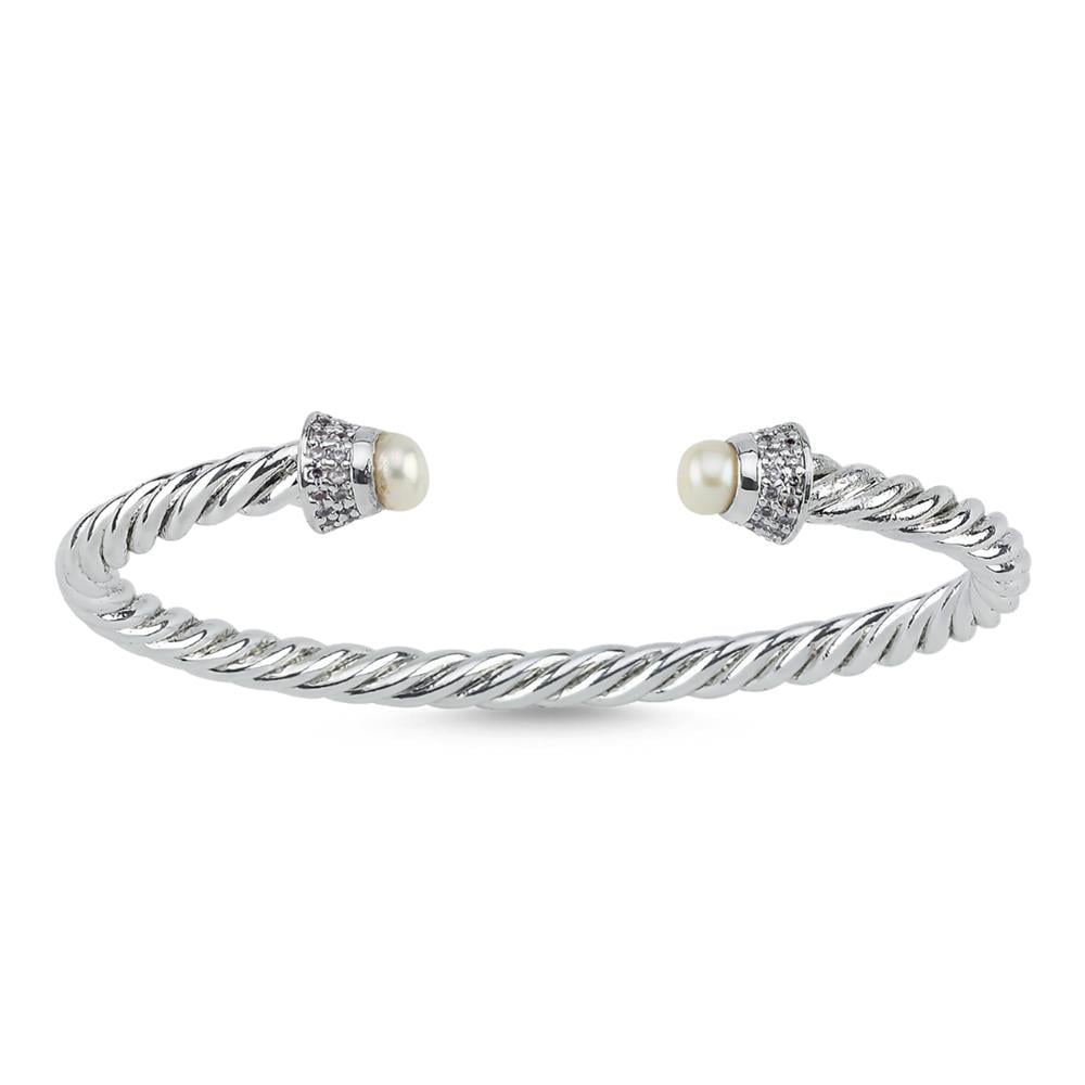 Silver Pearl Kelepçe Bilezik