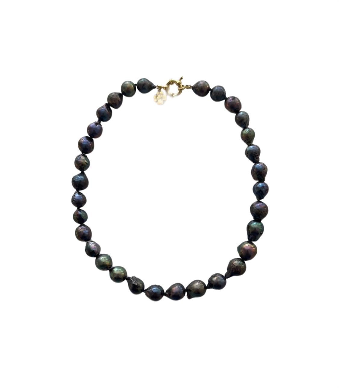Siyah Barok İnci Kolye 