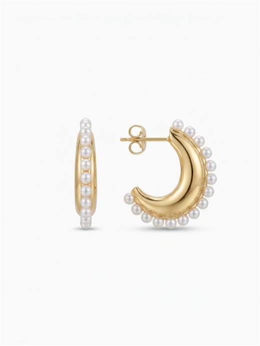 Golden Pearl Küpe