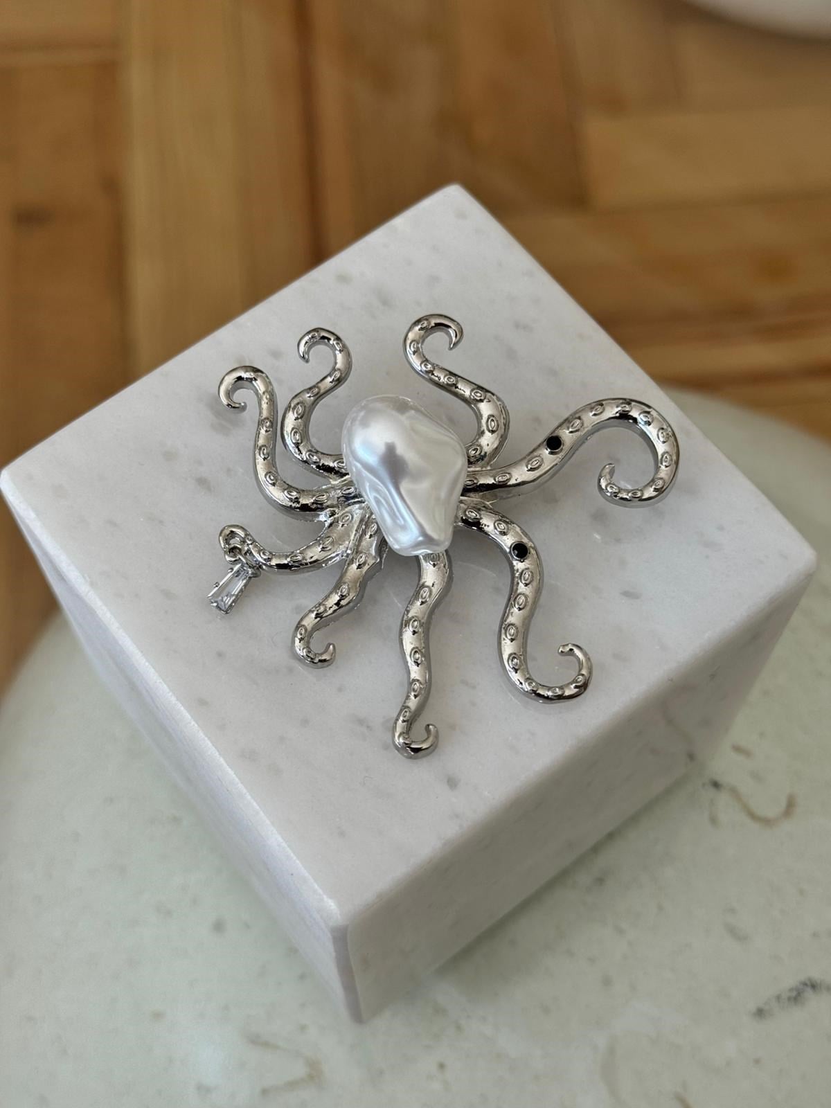 Ahtapot Broş - Silver