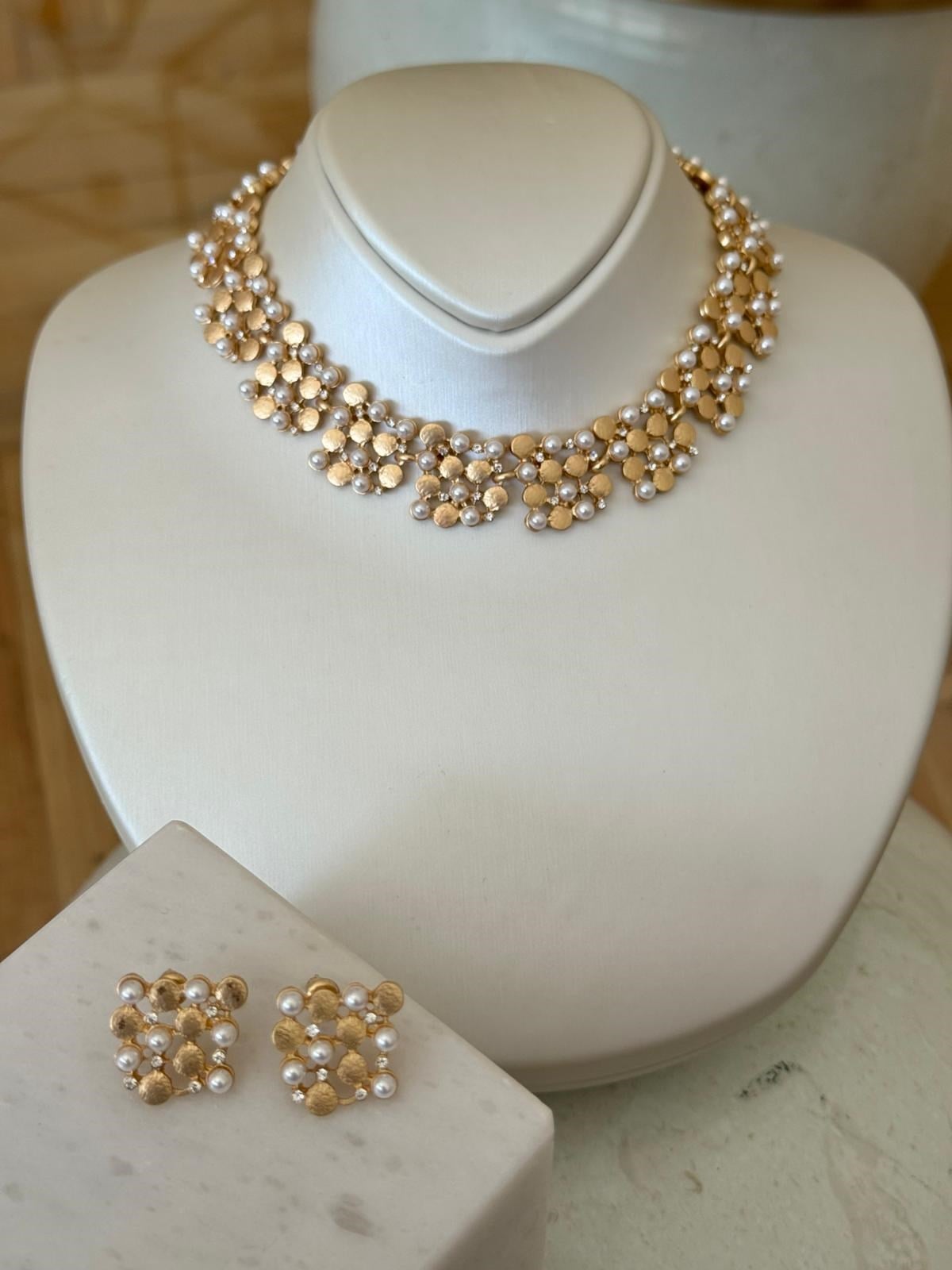 Çiçek Kolye Küpe Set