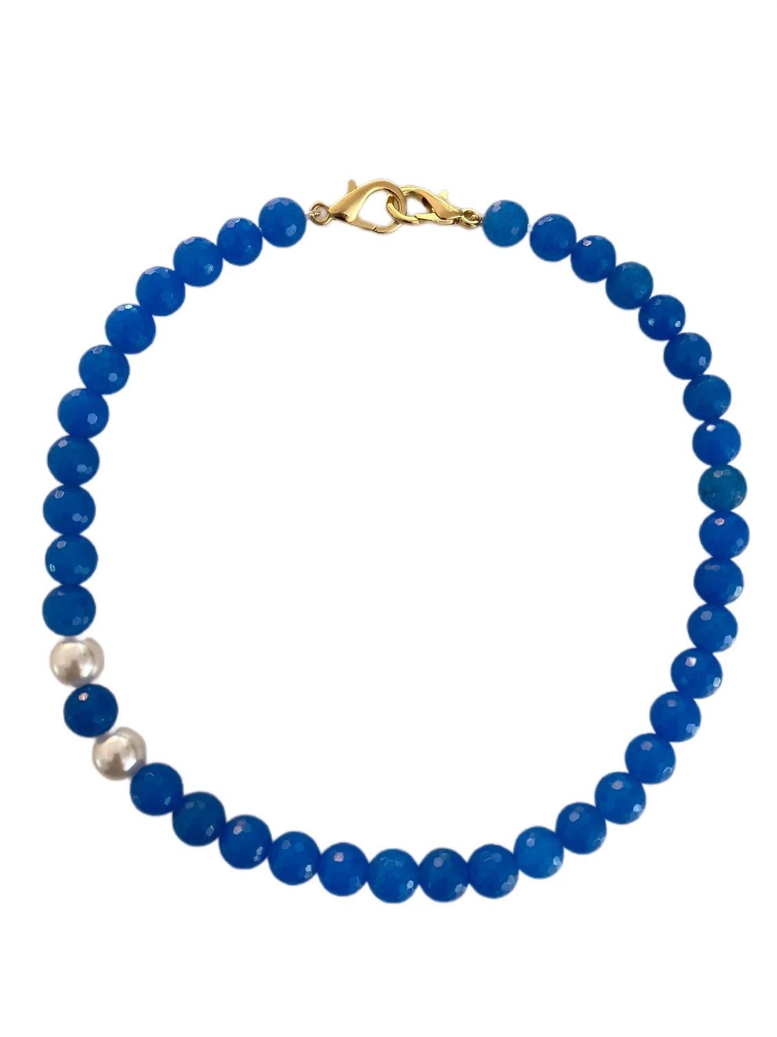 Doğal Taş Mavi Kolye 