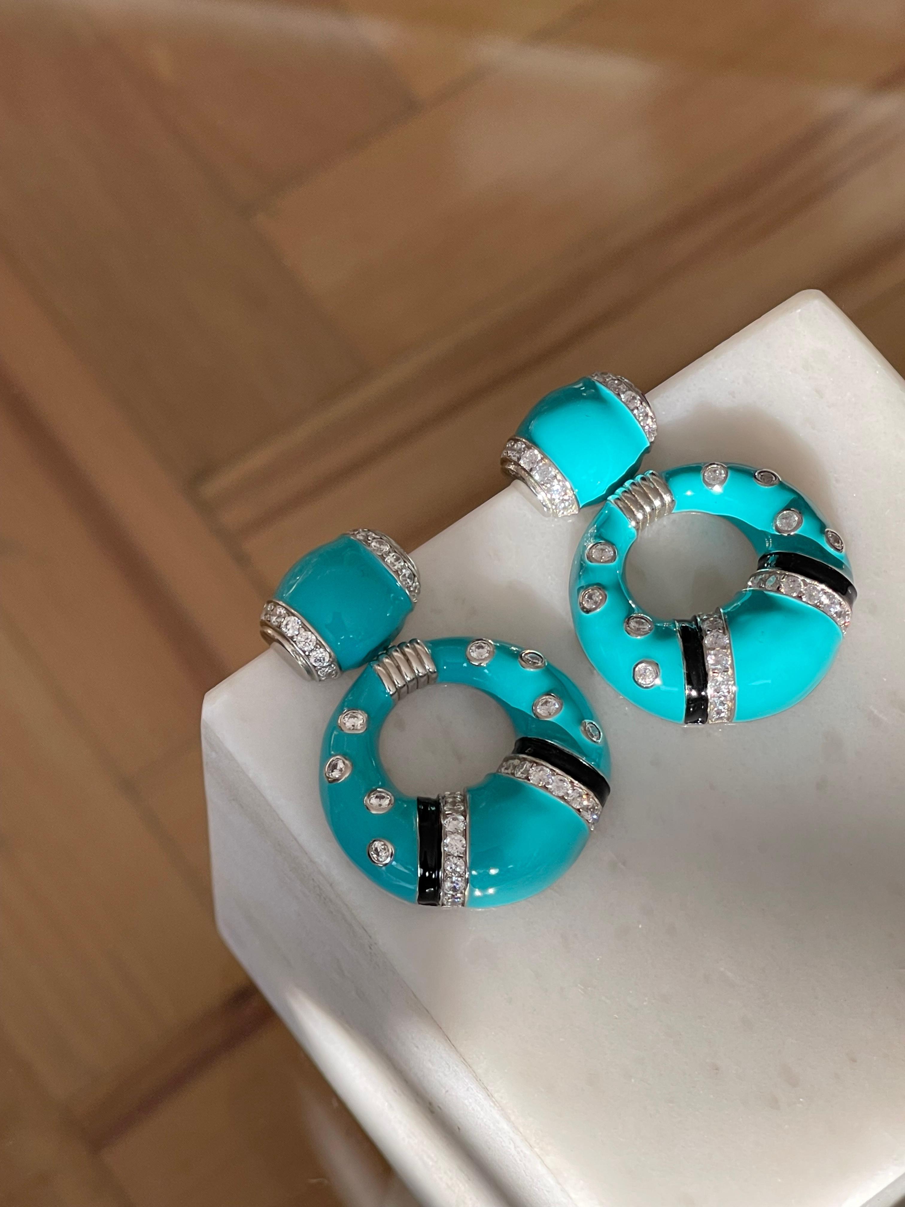 Lora Mavi Taşlı KÜPE