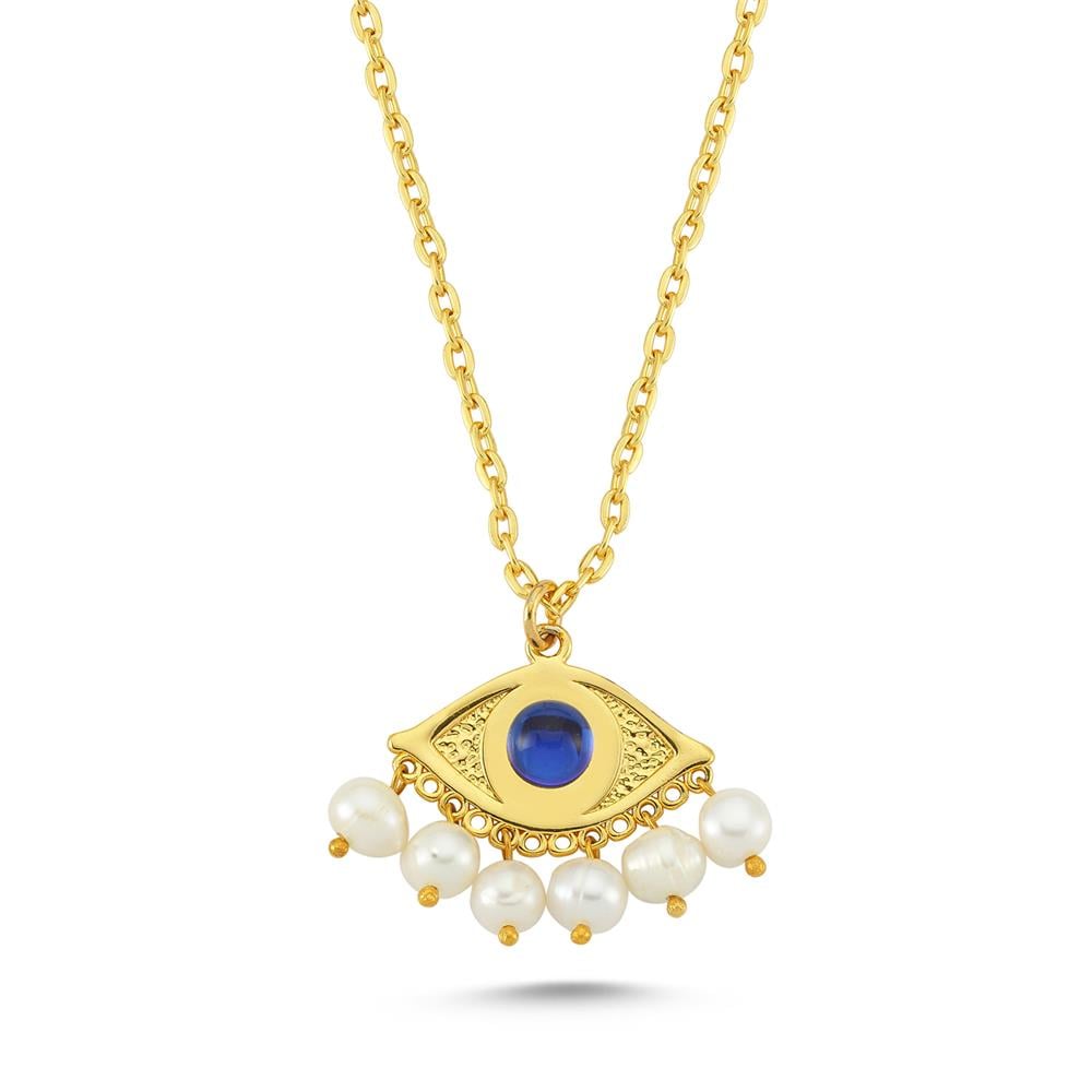 Mavi Taşlı Göz Necklace