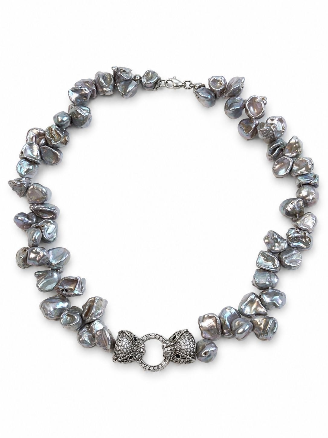 Panter İnci Kolye - Silver