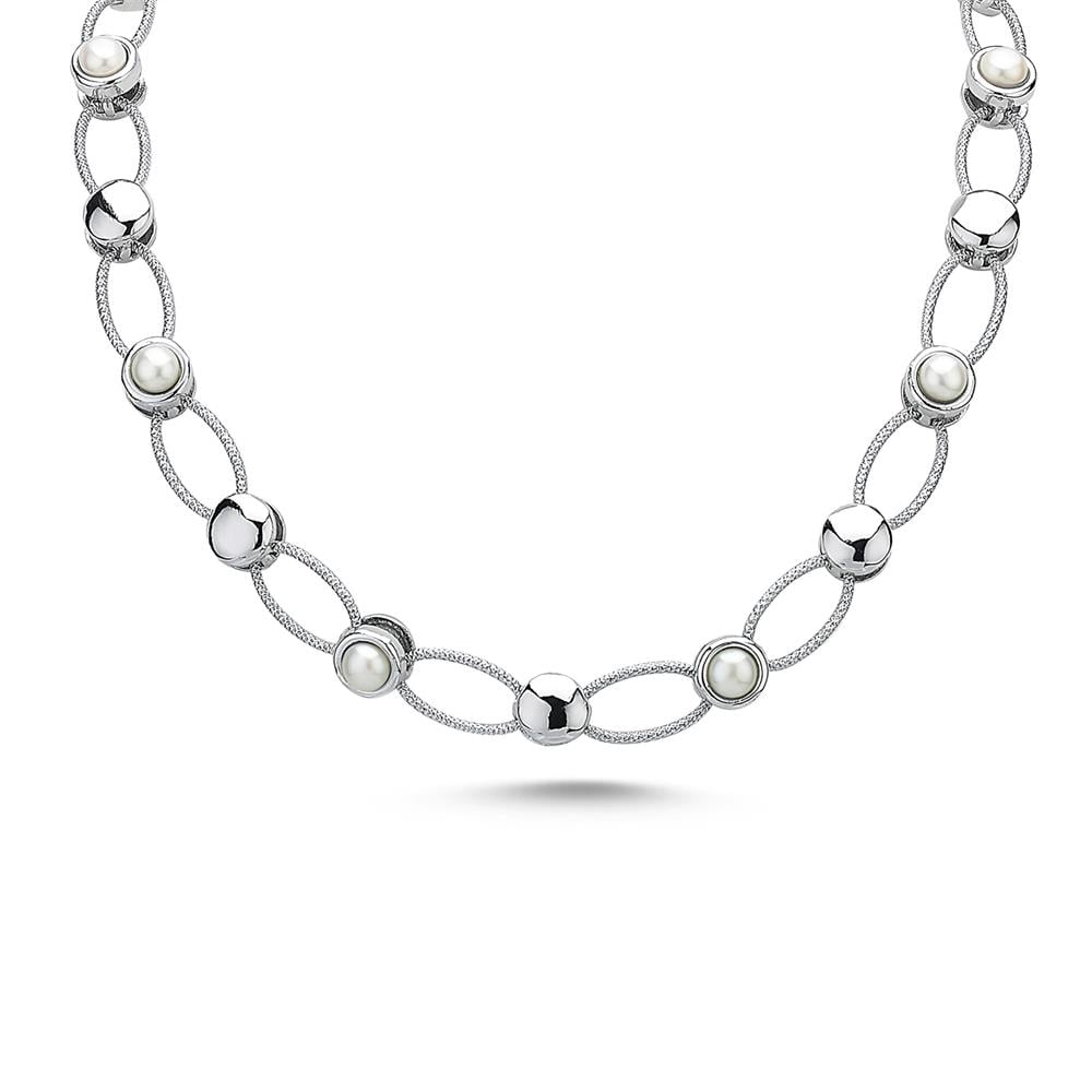 Pearlshine Zincir - Kısa Silver Necklace