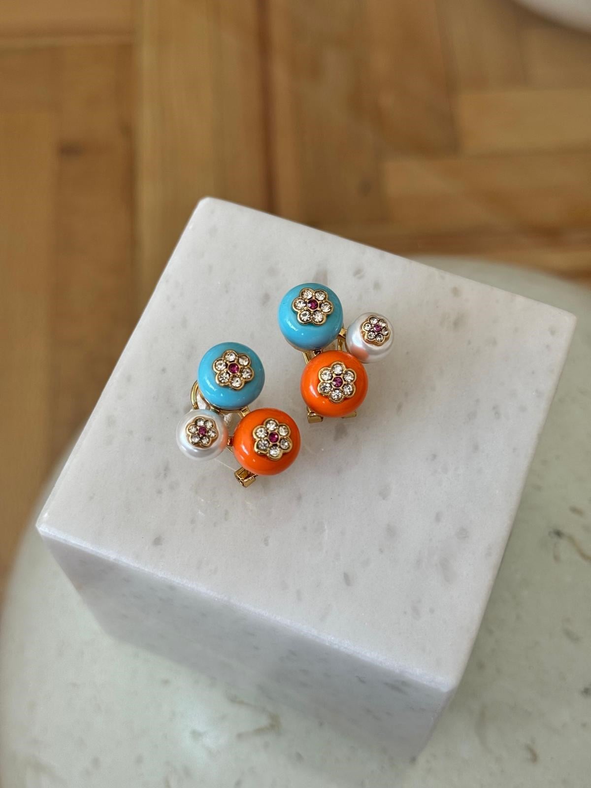 Renkli Çiçek Küpe