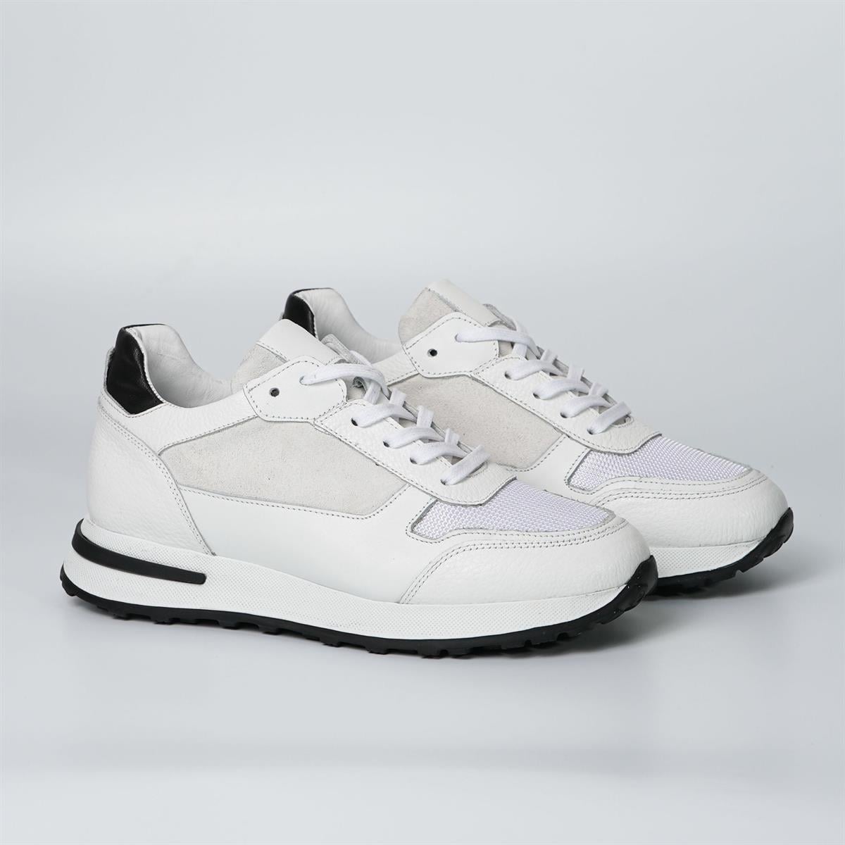 Albus Model Erkek Hakiki Deri Beyaz Sneaker