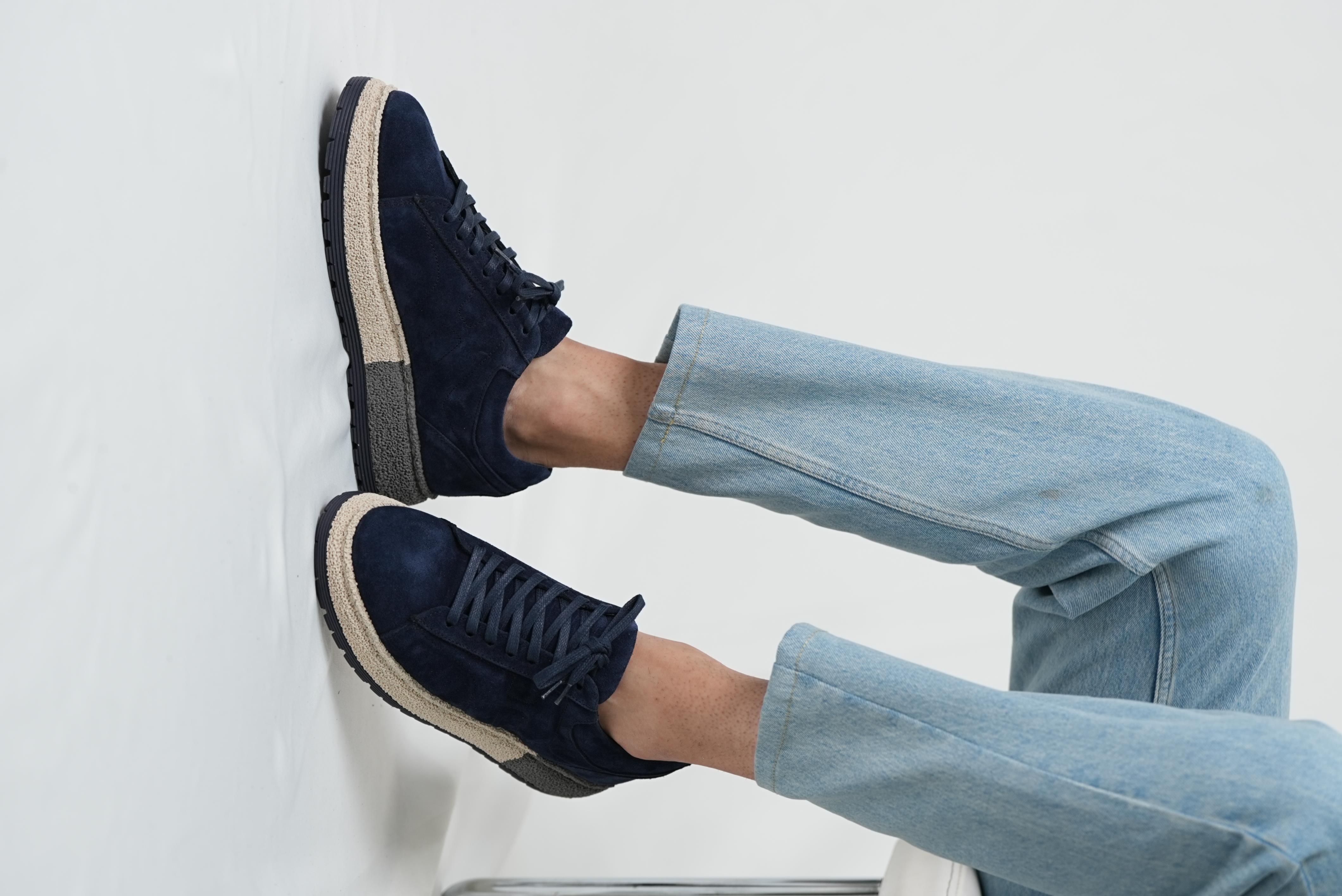 Grant Model Hakiki Deri El Yapımı Erkek Lacivert Sneaker