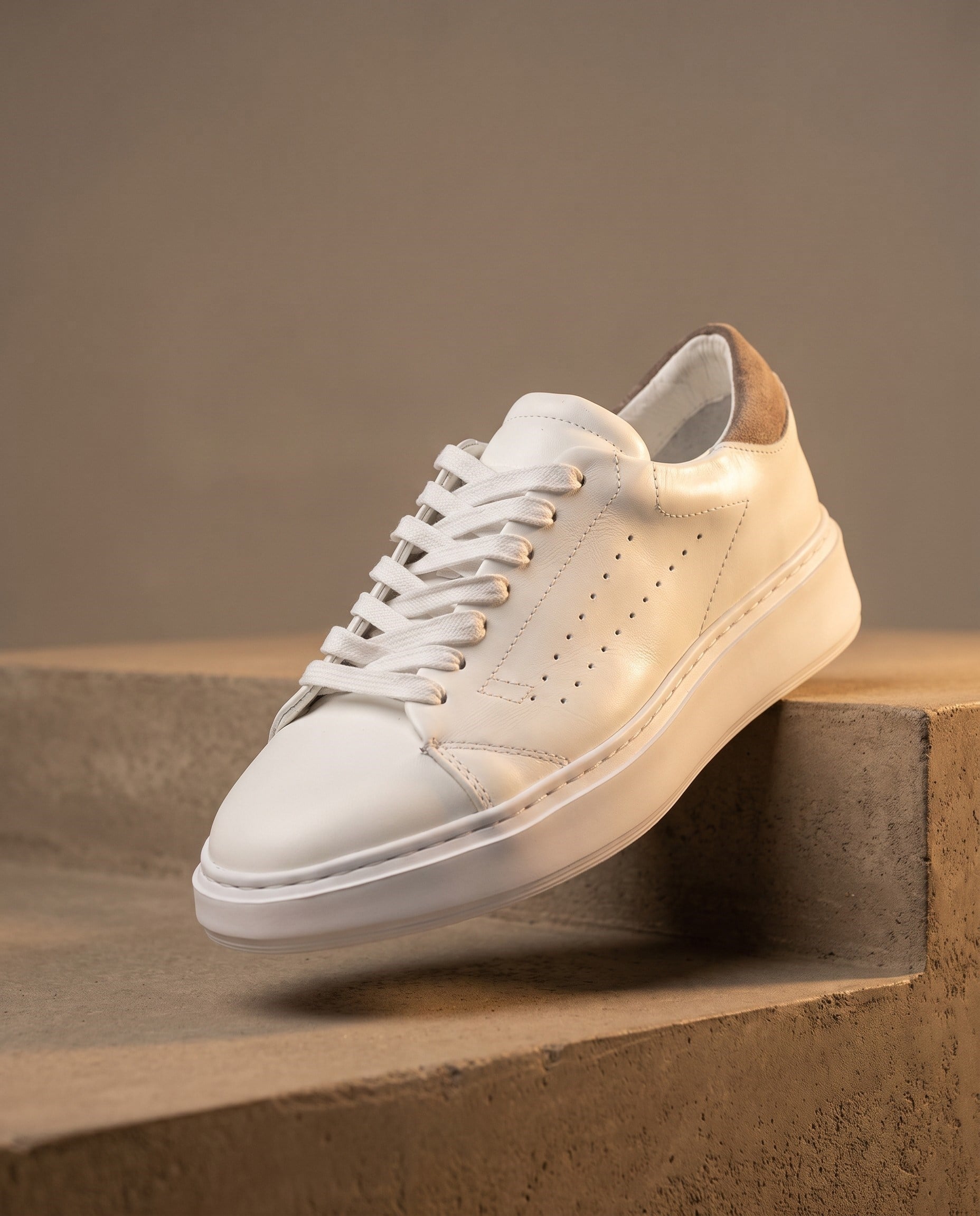 Johan Model Hakiki Deri El Yapımı Beyaz Deri Sneaker Ayakkabı