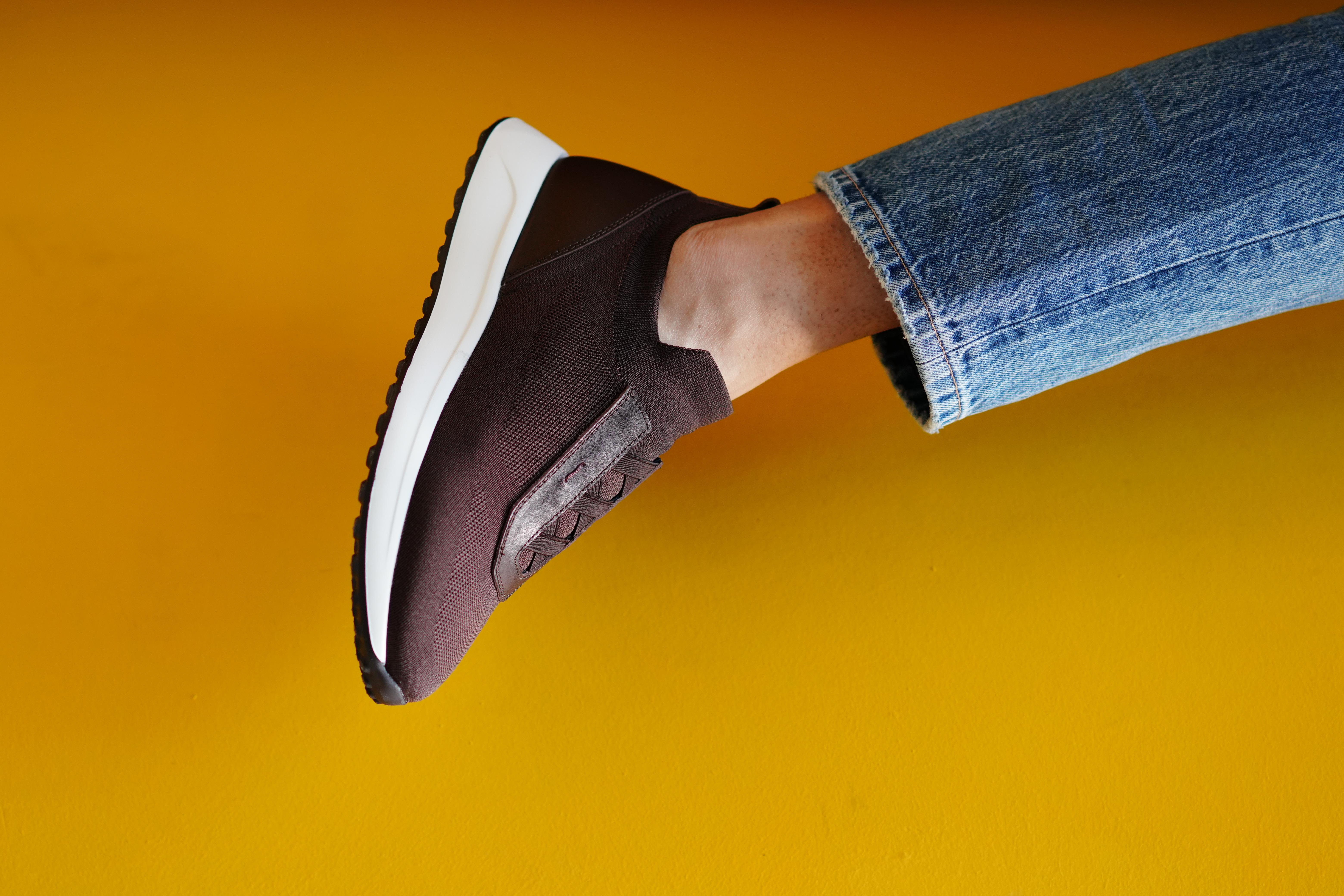 Lena Model Hakiki Deri El Yapımı Kahverengi Triko Sneaker Ayakkabı