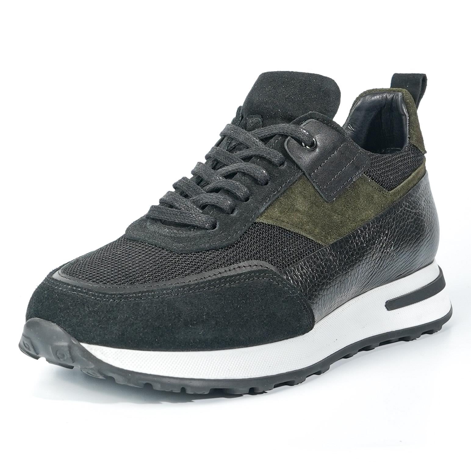 Namito Model Hakiki Deri Erkek Siyah Sneaker
