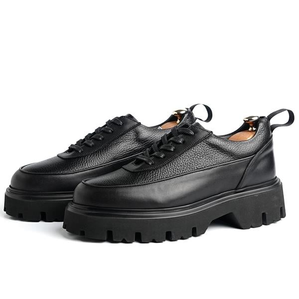 Strong Model Hakiki Deri El Yapımı Erkek Siyah Casual Ayakkabı