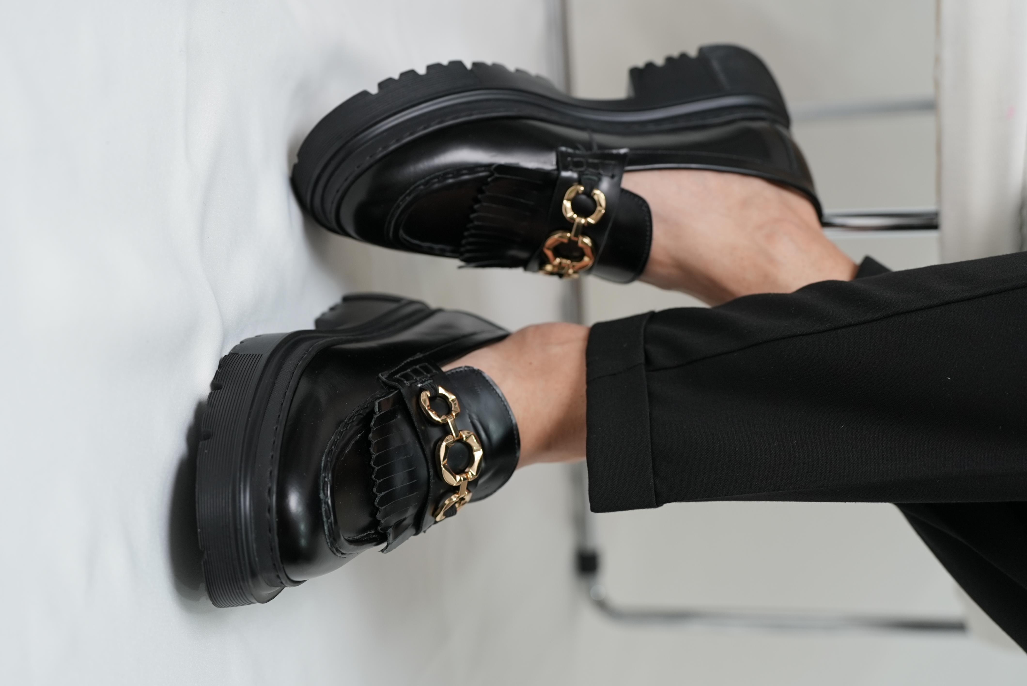 Cyrus Model Hakiki Deri El Yapımı Erkek Siyah Casual Ayakkabı