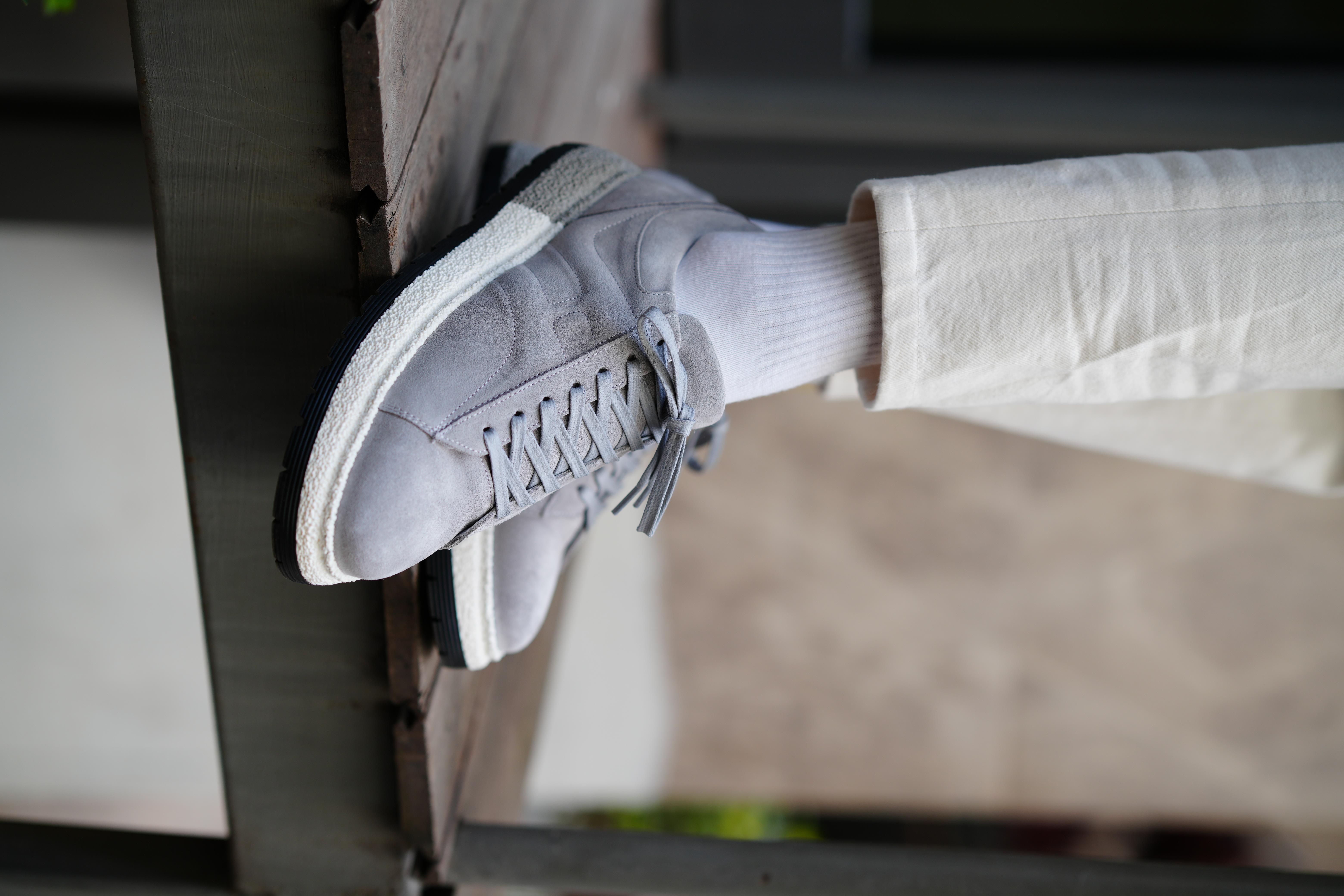 Grant Model Hakiki Deri El Yapımı Erkek Gri Süet Sneaker Ayakkabı 