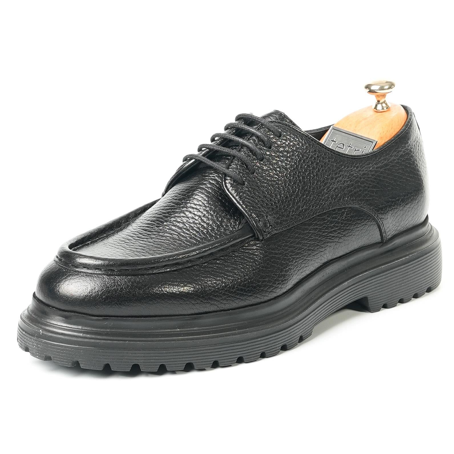 İtalyan Model Erkek Siyah Hakiki Deri Ayakkkabı