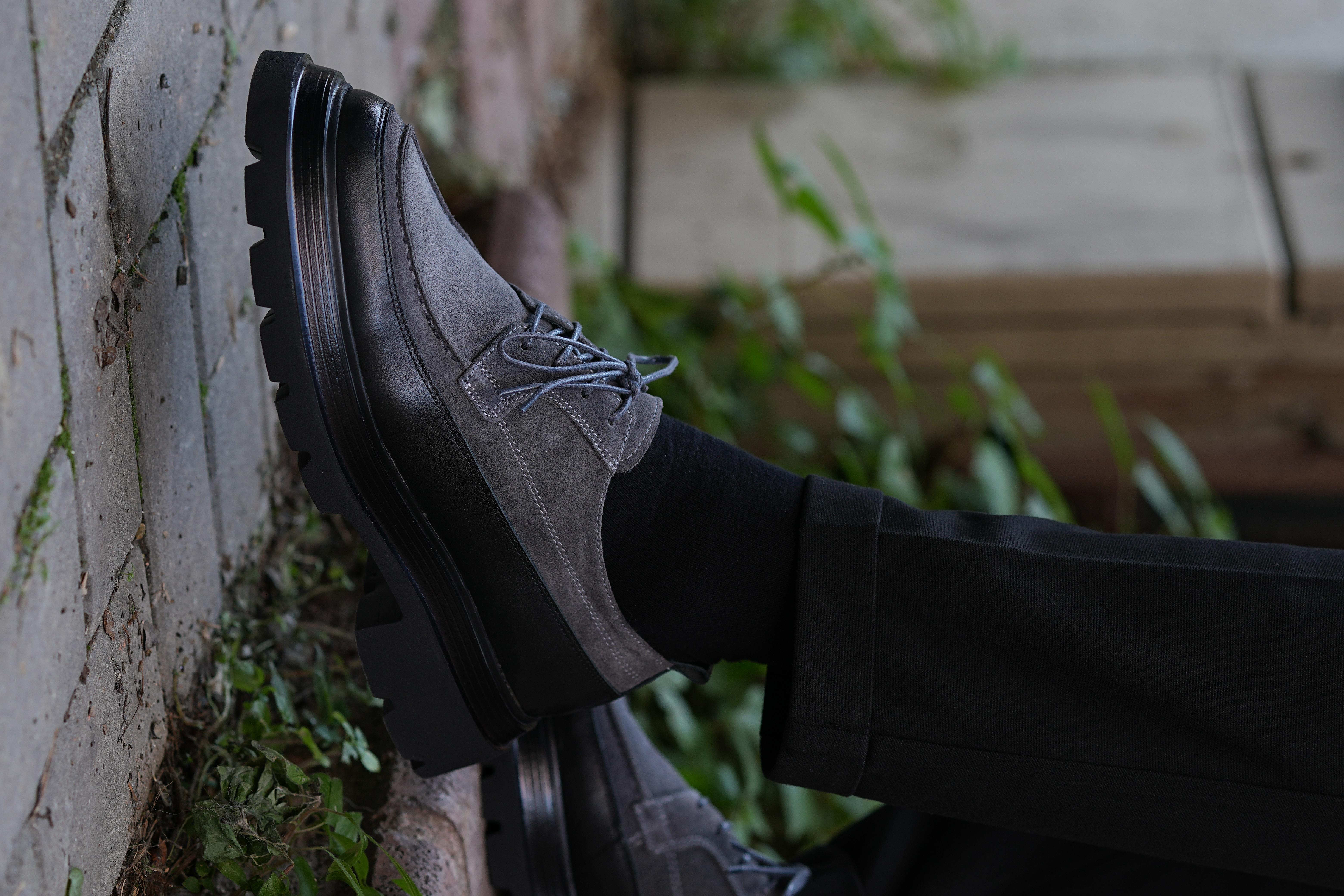 Keep For Model Hakiki Deri El Yapımı Gri Süet Casual Ayakkabı