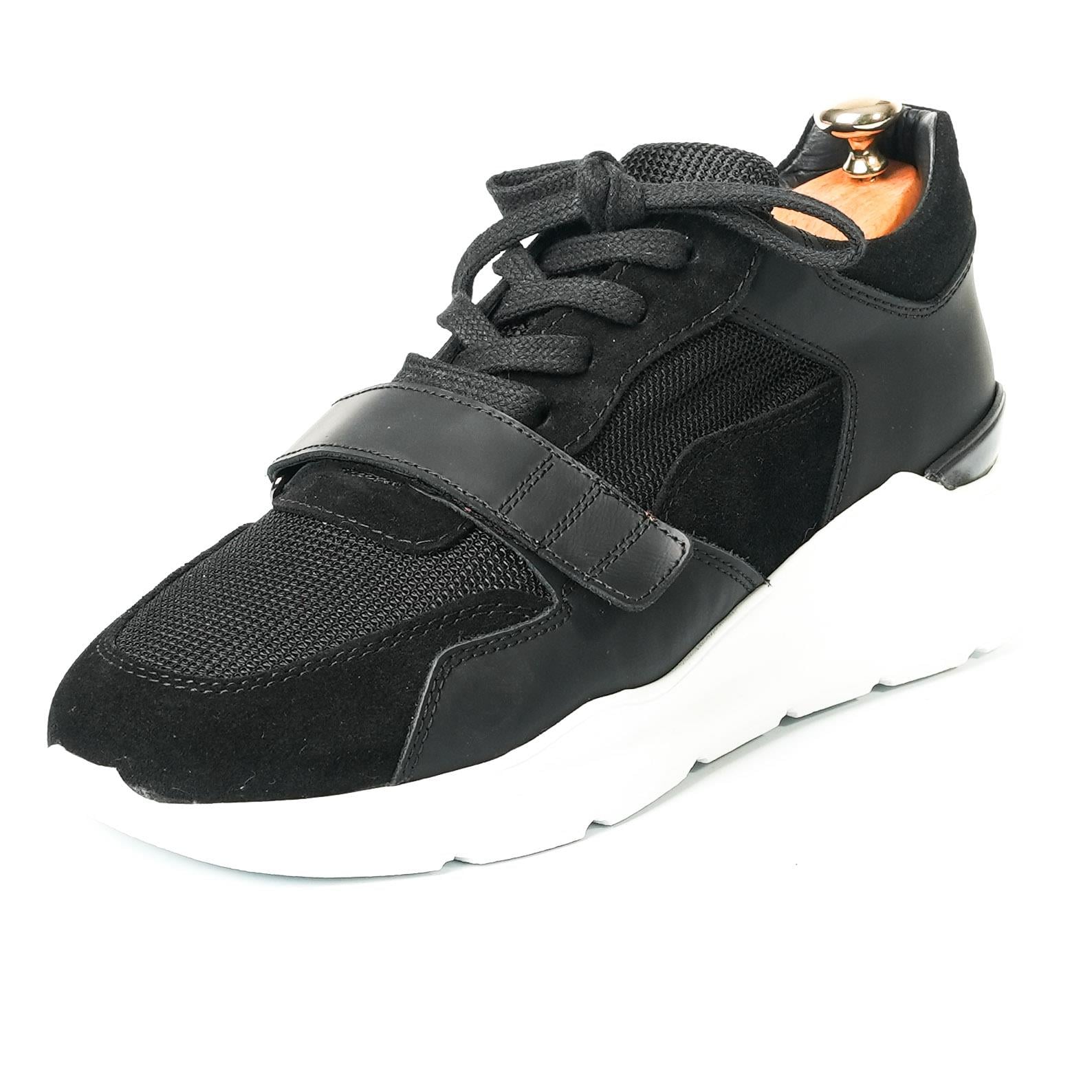 Mosca Model Hakiki Deri Erkek Siyah Casual Ayakkabı - Erkek Günlük Siyah Deri Ayakkabı 