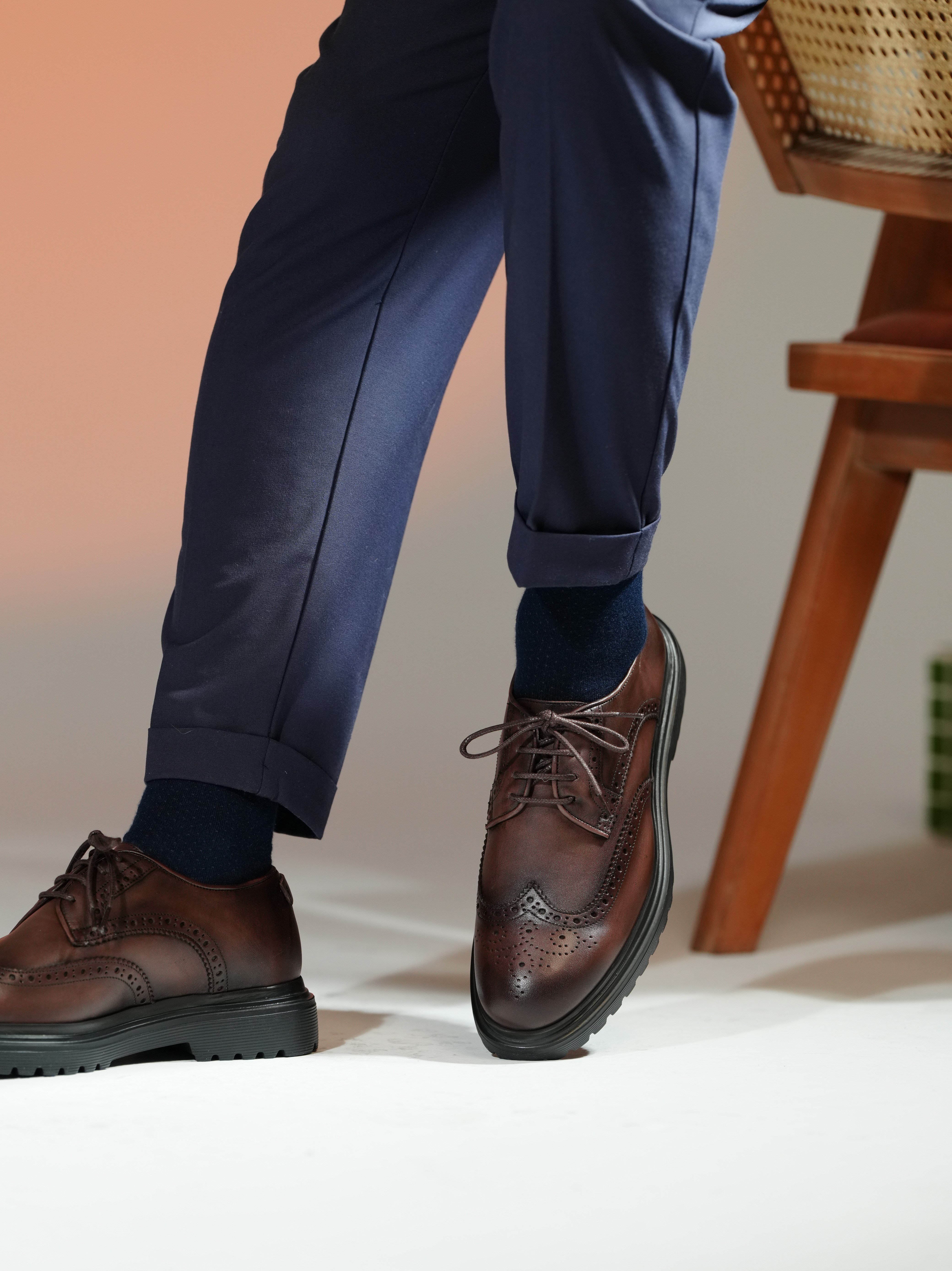 Nopa Model Hakiki Deri El Yapımı Kahverengi Deri Casual Ayakkabı 