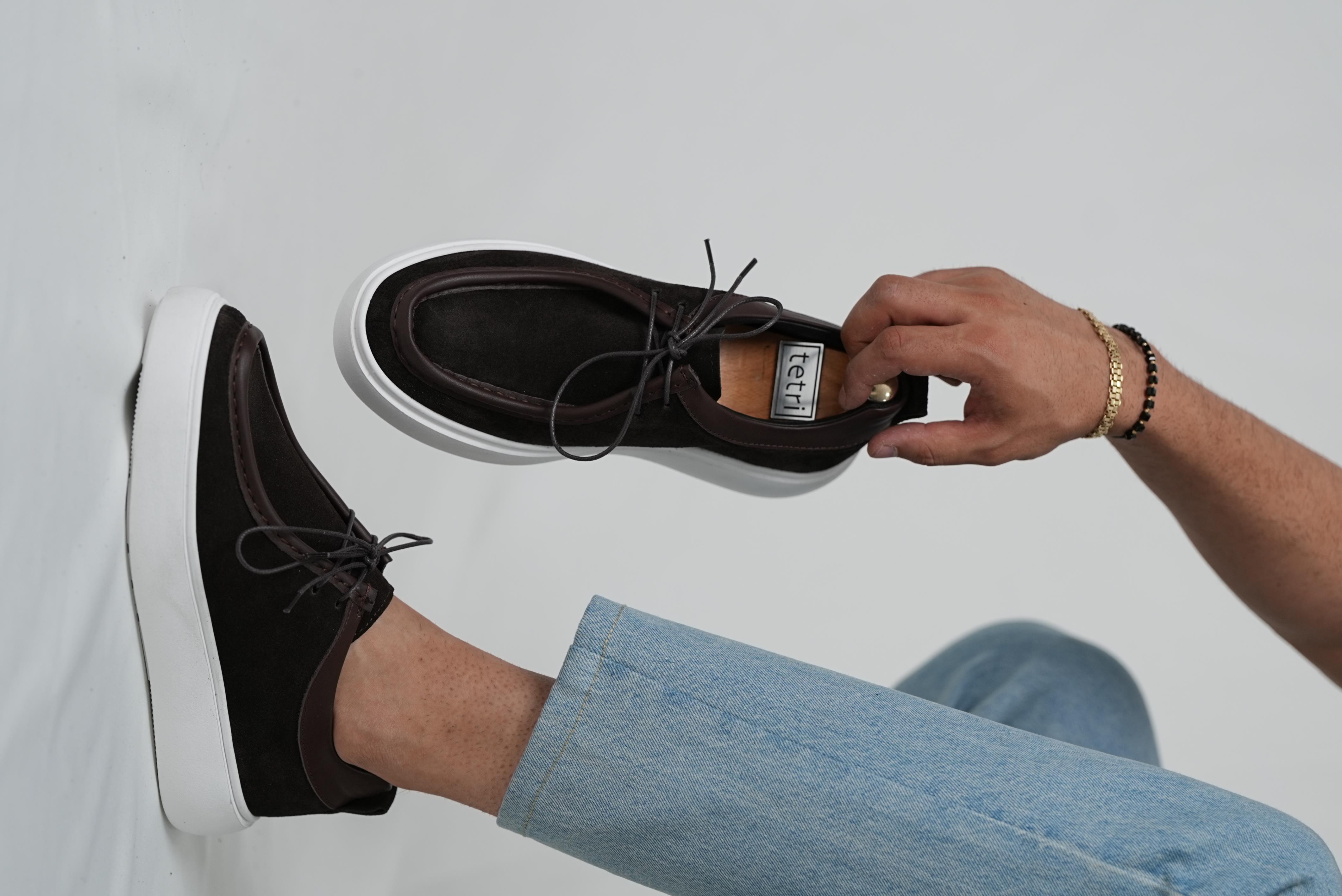 Orion Model Hakiki Deri El Yapımı Erkek Kahverengi Süet Casual Ayakkabı