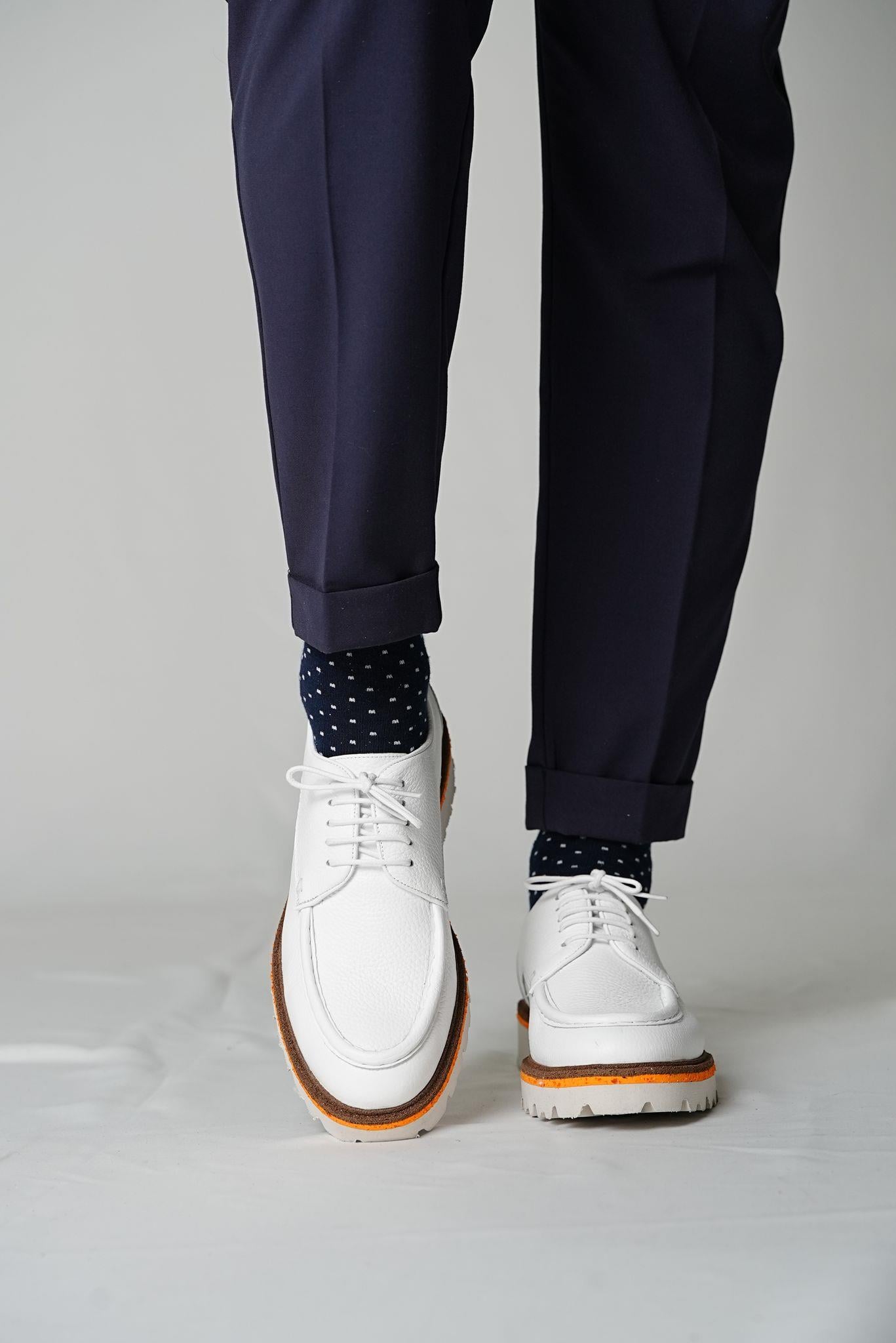 Palpito Model Hakiki Deri El Yapımı Beyaz Erkek Casual Ayakkabı