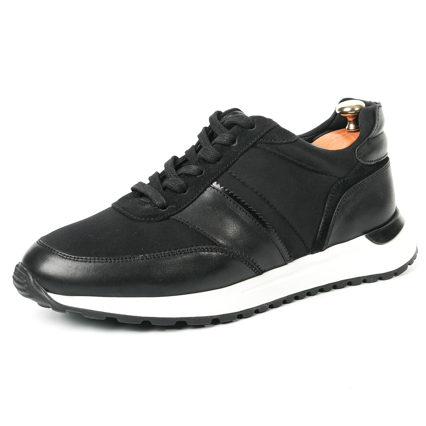Parmenion Model Hakiki Deri Erkek Siyah Sneaker