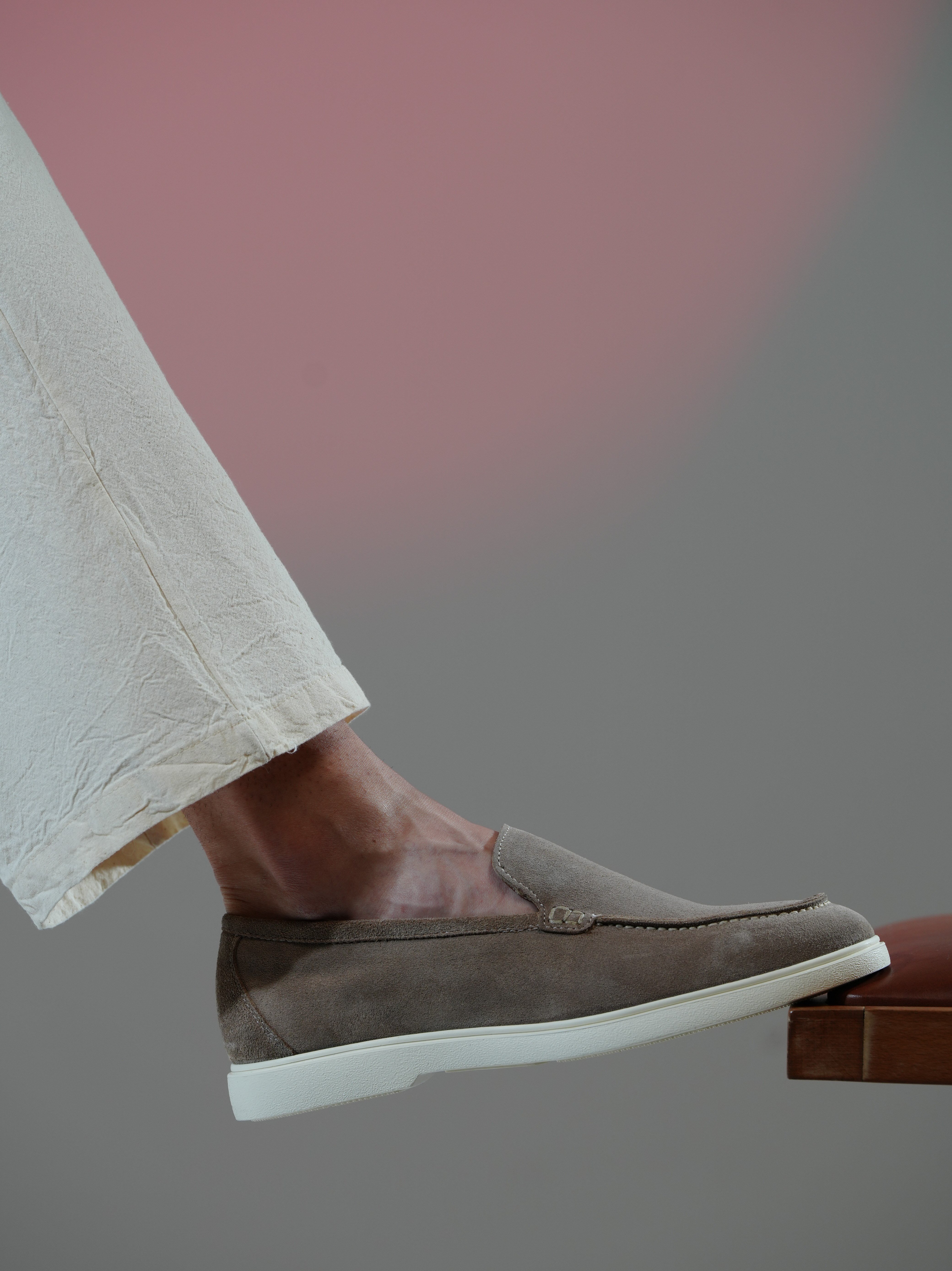 Perla Model Hakiki Deri El Yapımı Bej Süet Casual Ayakkabı 