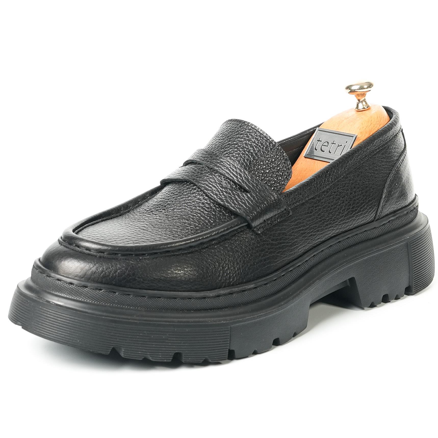 Ramonelli Model Gerçek Deri El Yapımı Erkek Siyah Casual Ayakkabı