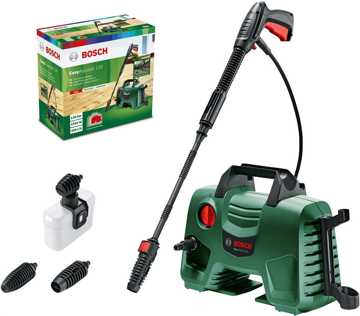 Bosch Easyaquatak 120 Yüksek Basınçlı Yıkama Cihazı, 5 M Hortum, Yeşil