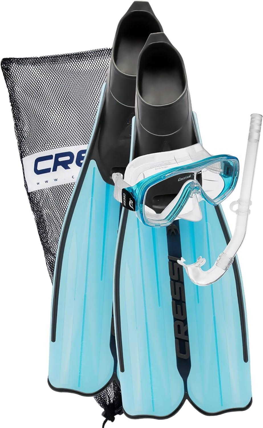 Cressi Rondinella Set Serbest Dalış ve Şnorkelle Yüzme Mavi 39-40