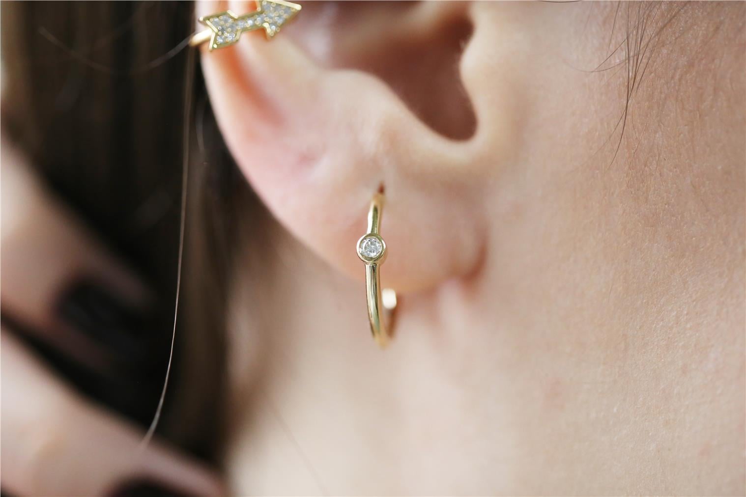 0,10 Karat Tektaş Pırlanta Küpe